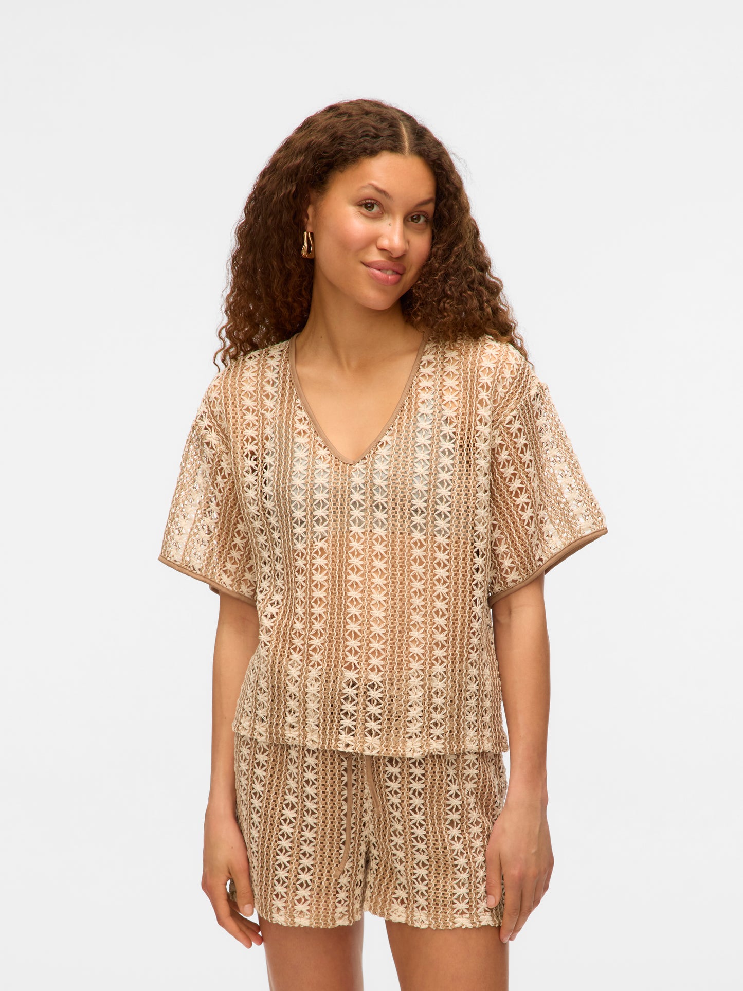 VMOHIO SS V-NECK OVERSIZE TOP JRS GA