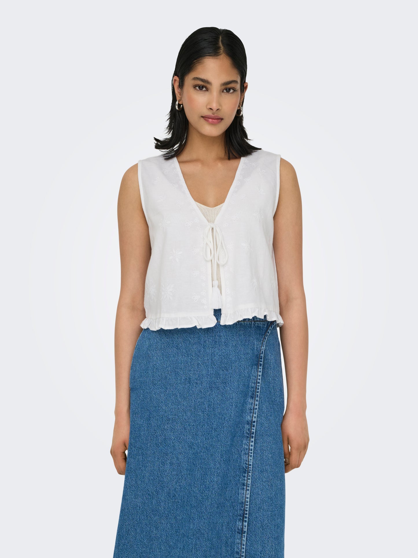 ONLJAKIRI LINEN S/L EMB VEST PTM