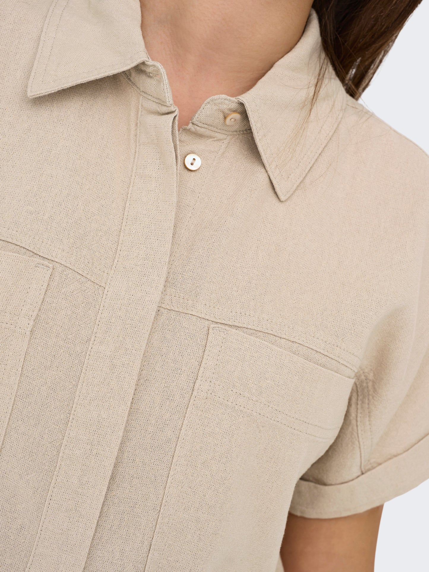 ONLCARO S/S LINEN BL BOXY SHIRT CC PNT