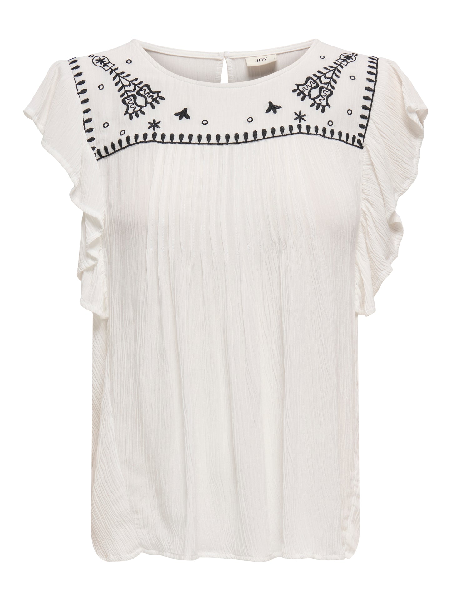 JDYHARPER S/L FRILL EMBROIDERY TOP WVN