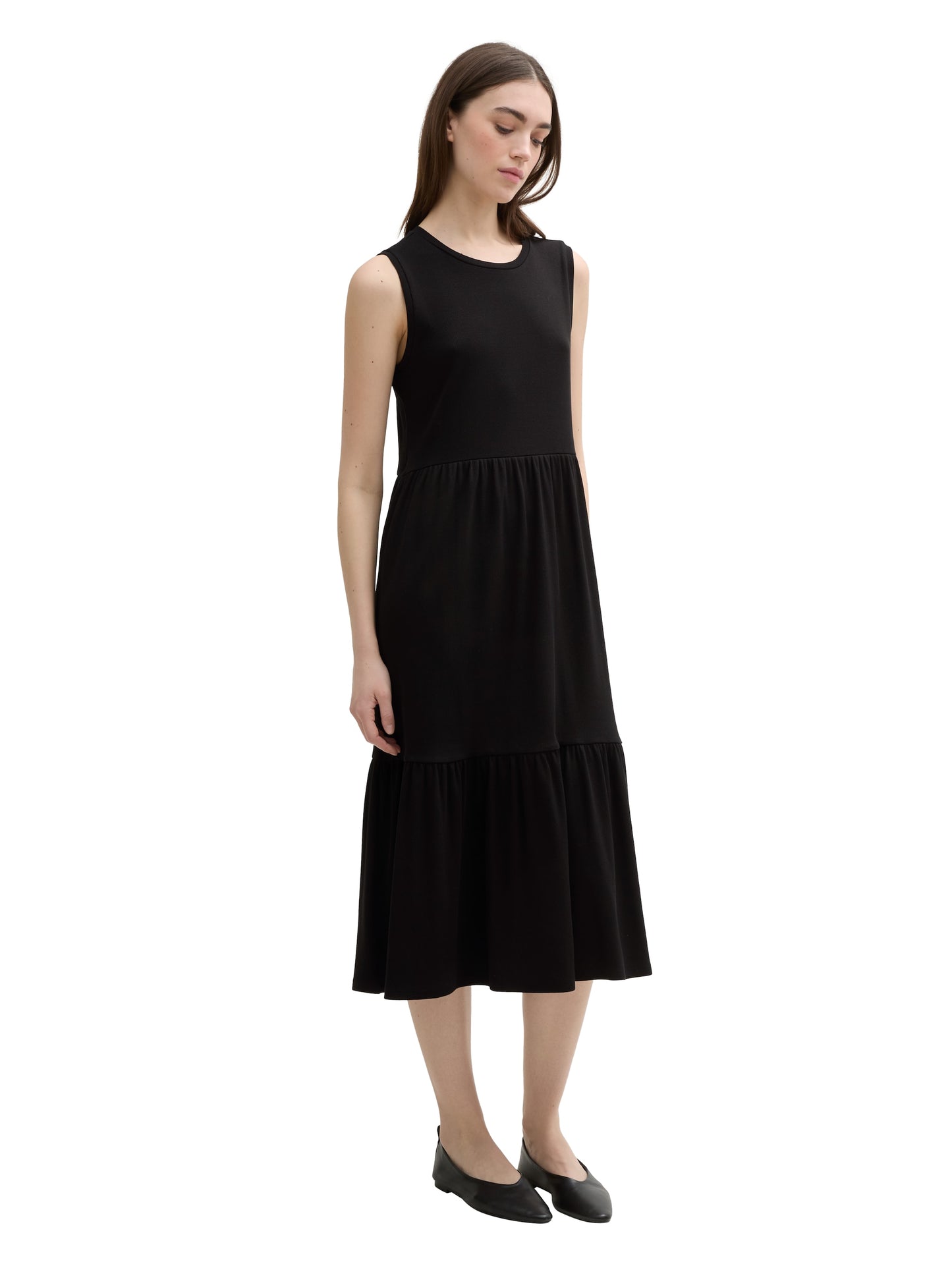Midi-Kleid mit Rippstruktur
