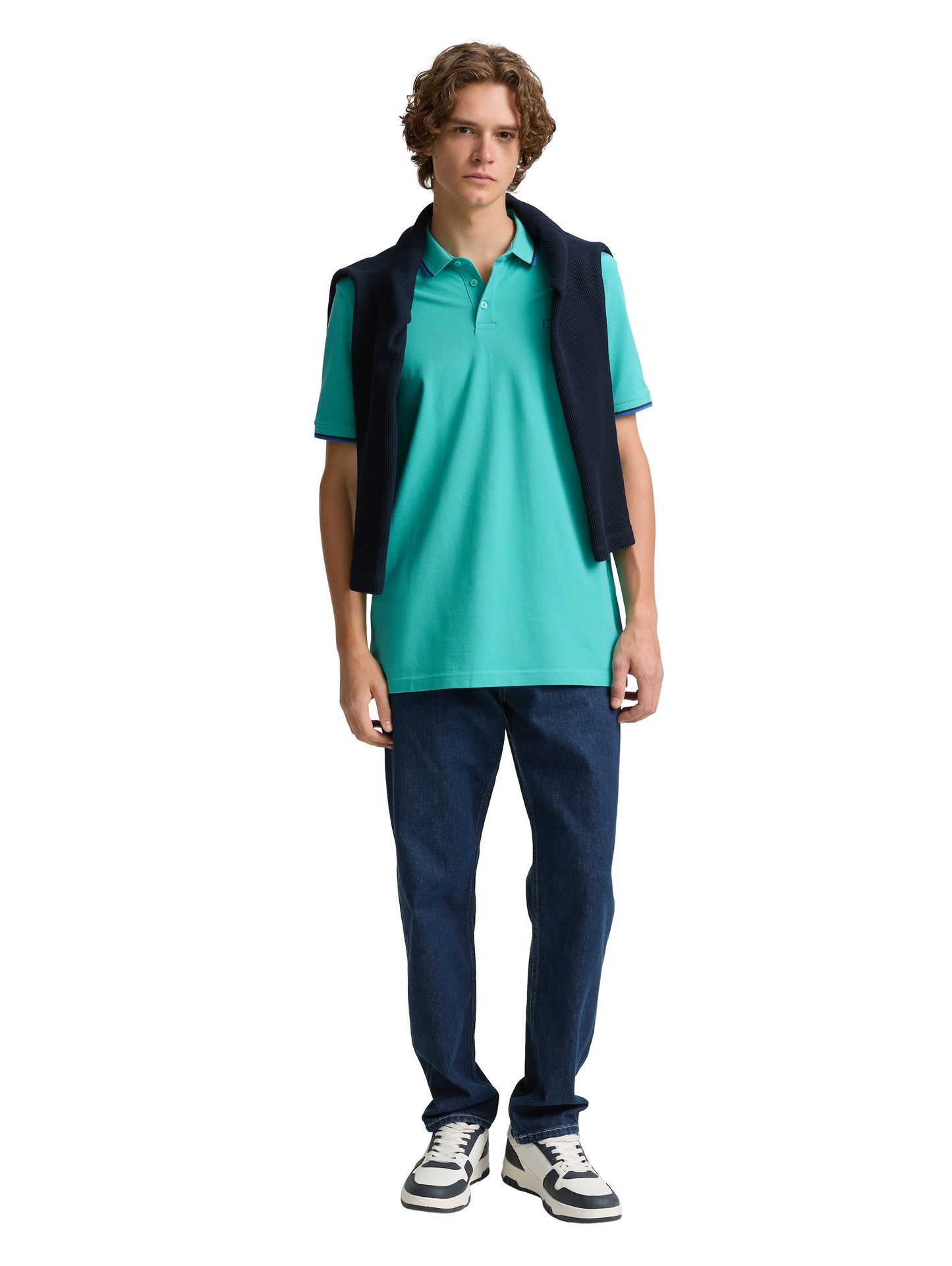 Piqué Poloshirt mit Logo-Print