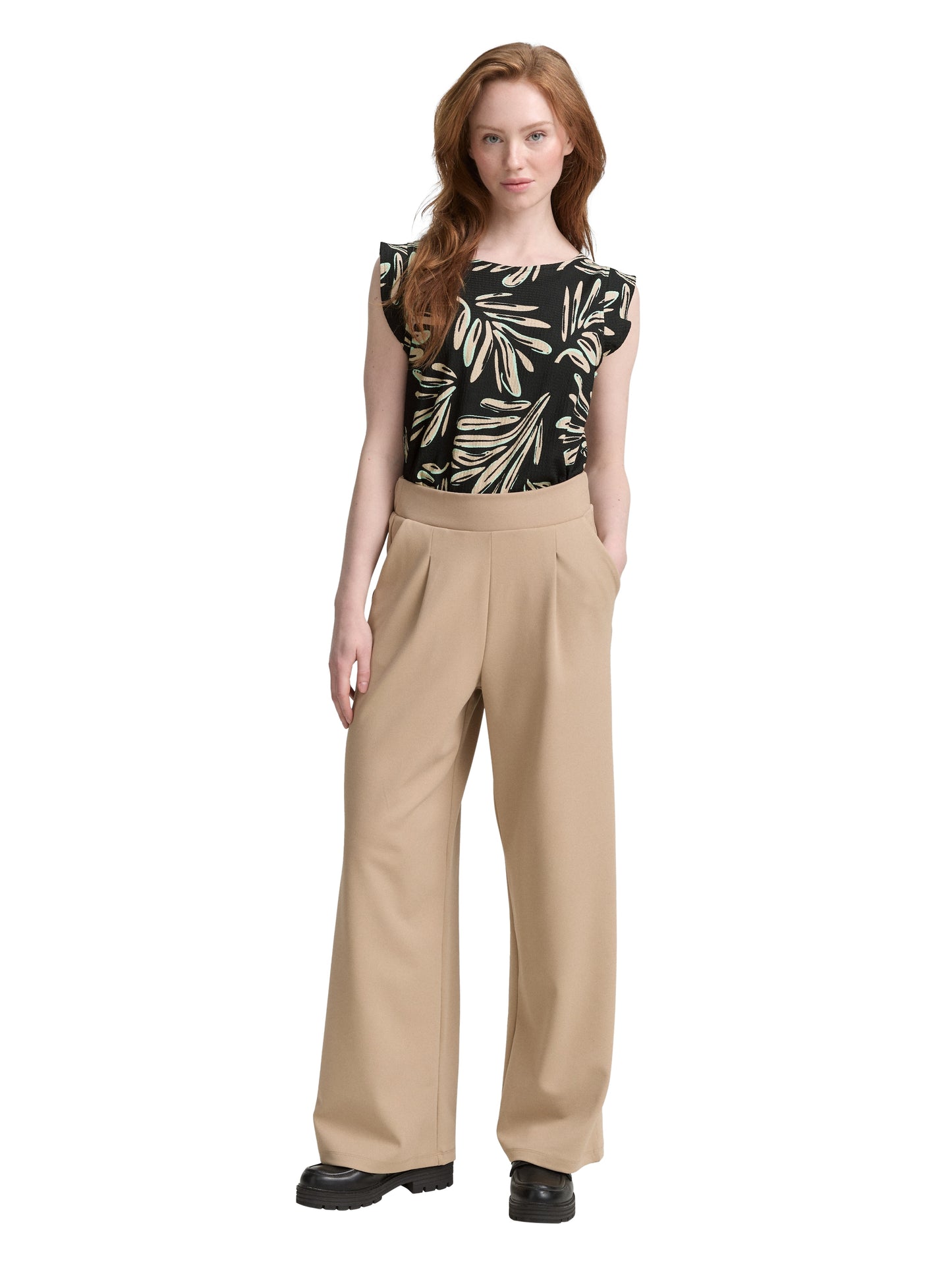 Loose Fit Top mit Volantärmeln