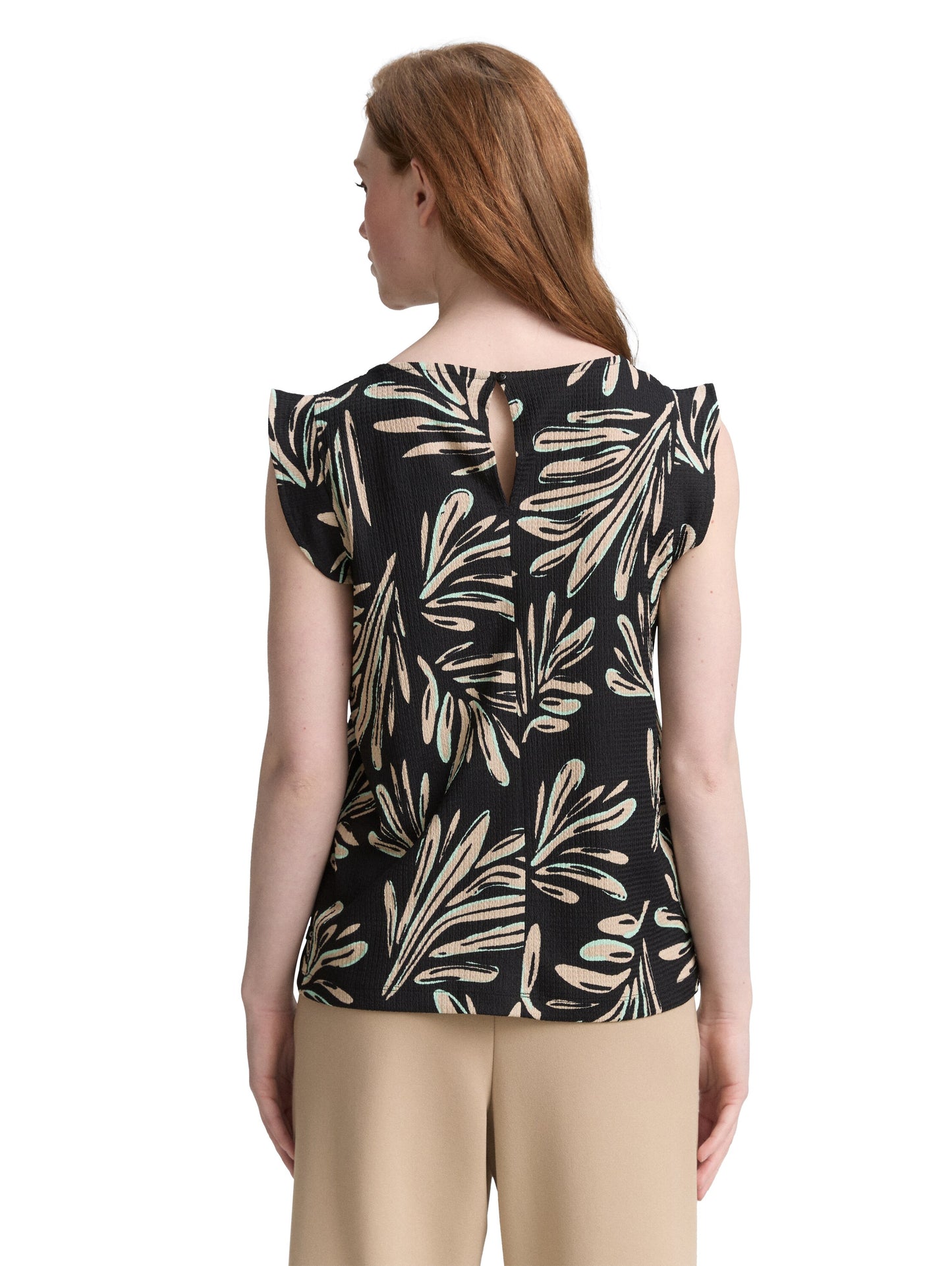 Loose Fit Top mit Volantärmeln