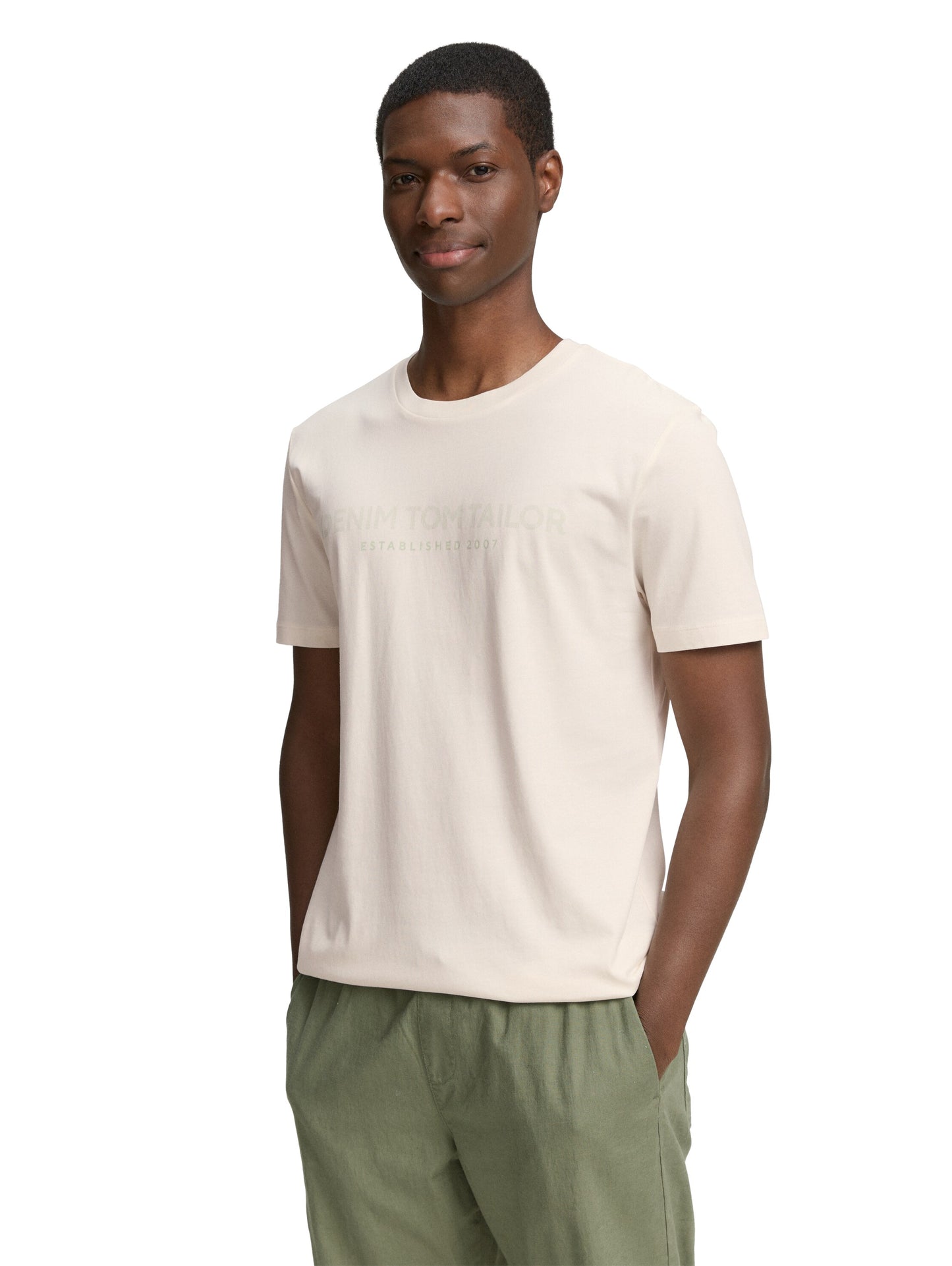 Basic T-Shirt mit Logo-Print