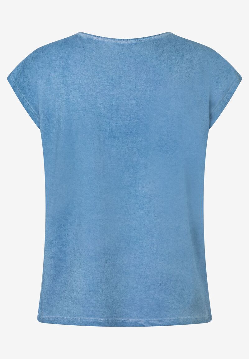 T-Shirt mit Schriften indigo Sommer-Kollektion