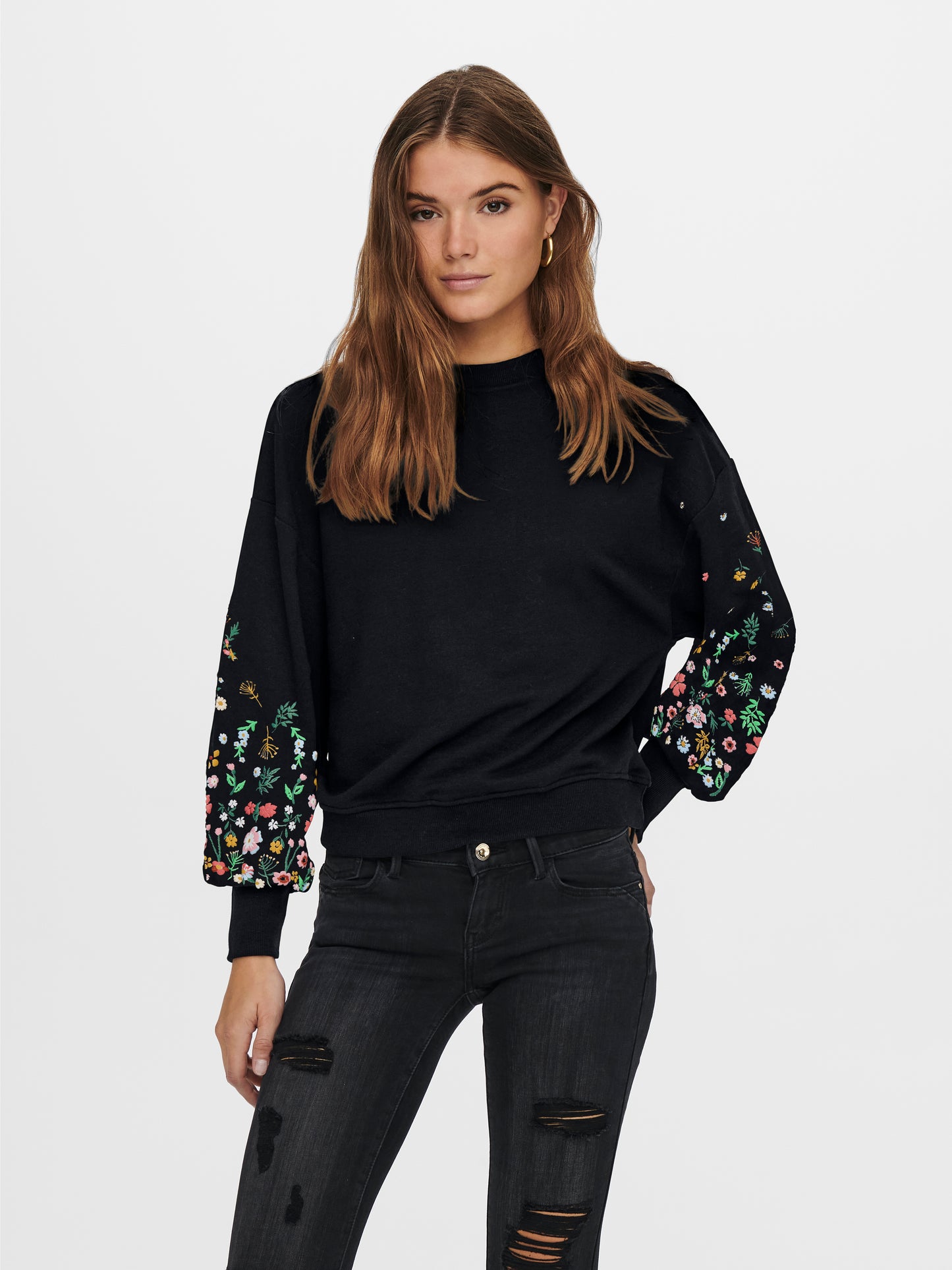ONLBROOKE L/S O-NECK FLOWER SWT NOOS