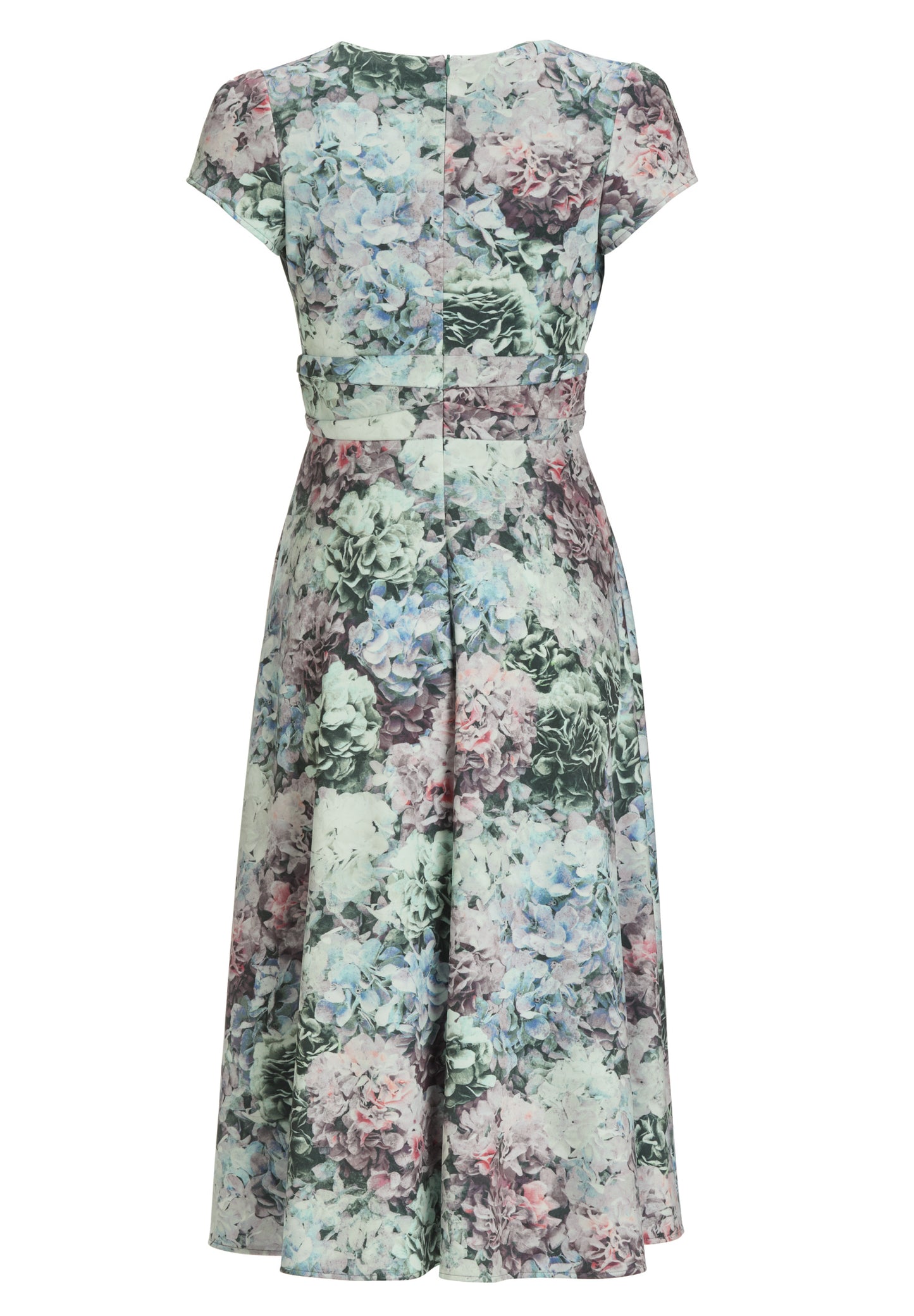 Cocktailkleid aus floral bedrucktem Scuba