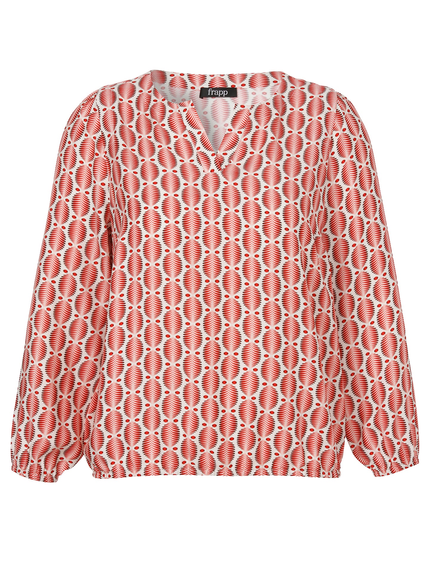 Bluse V-Ausschnitt 1/1 Arm Druck