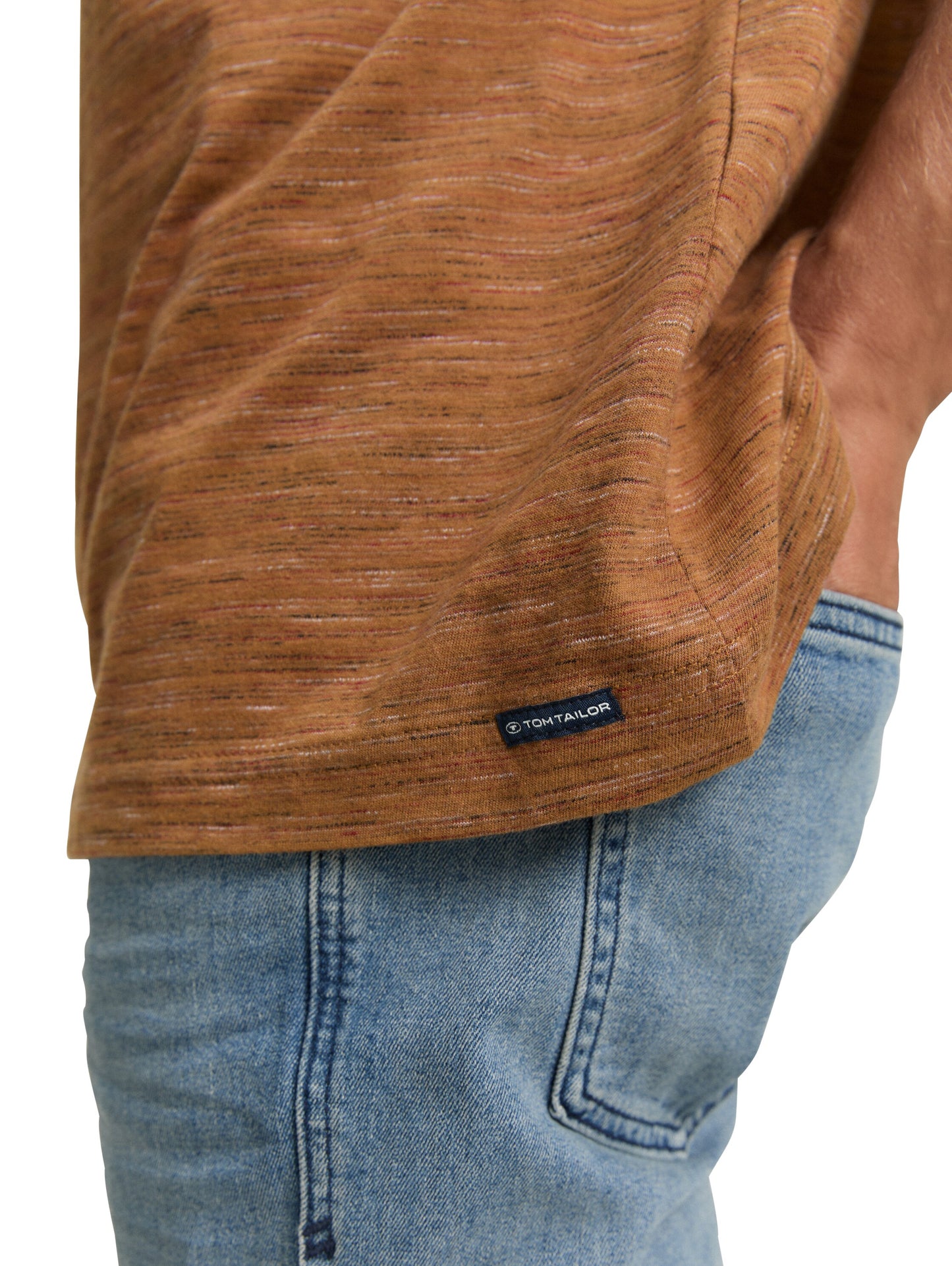 T-Shirt in Melange-Optik mit Brusttasche