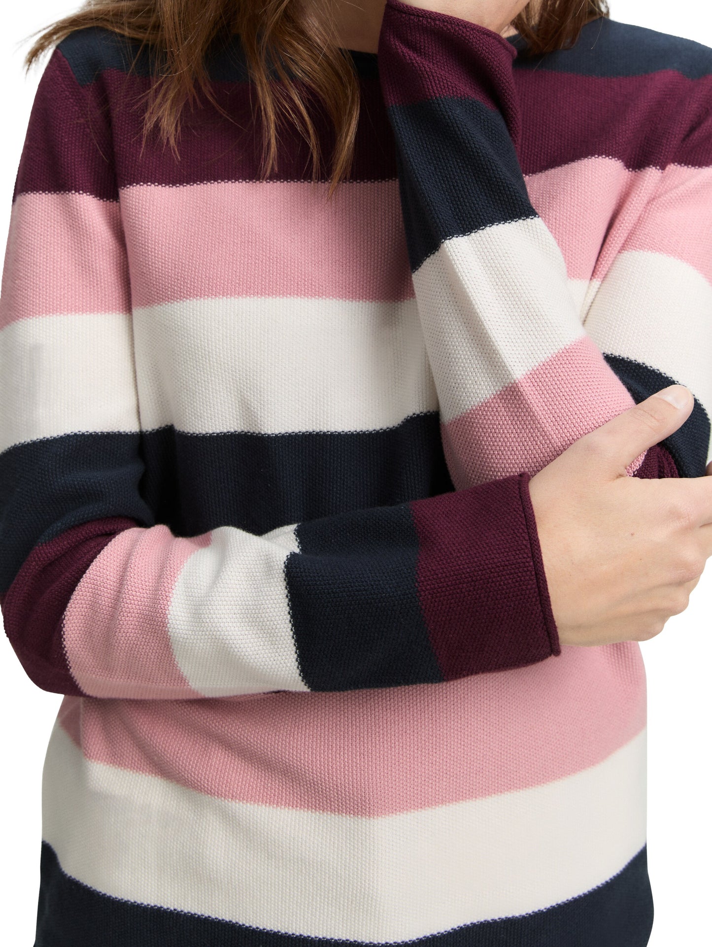 Knit structured striped