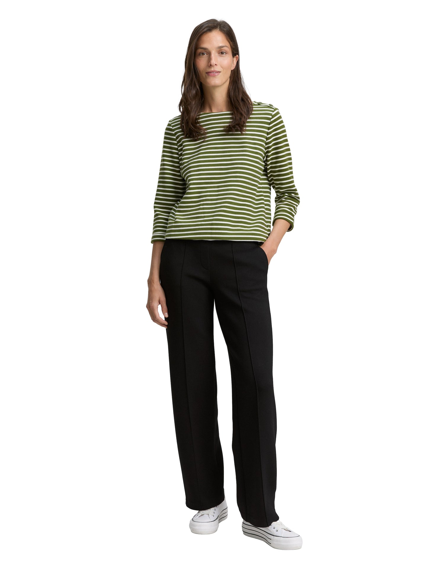 Langarmshirt mit Knopf-Details