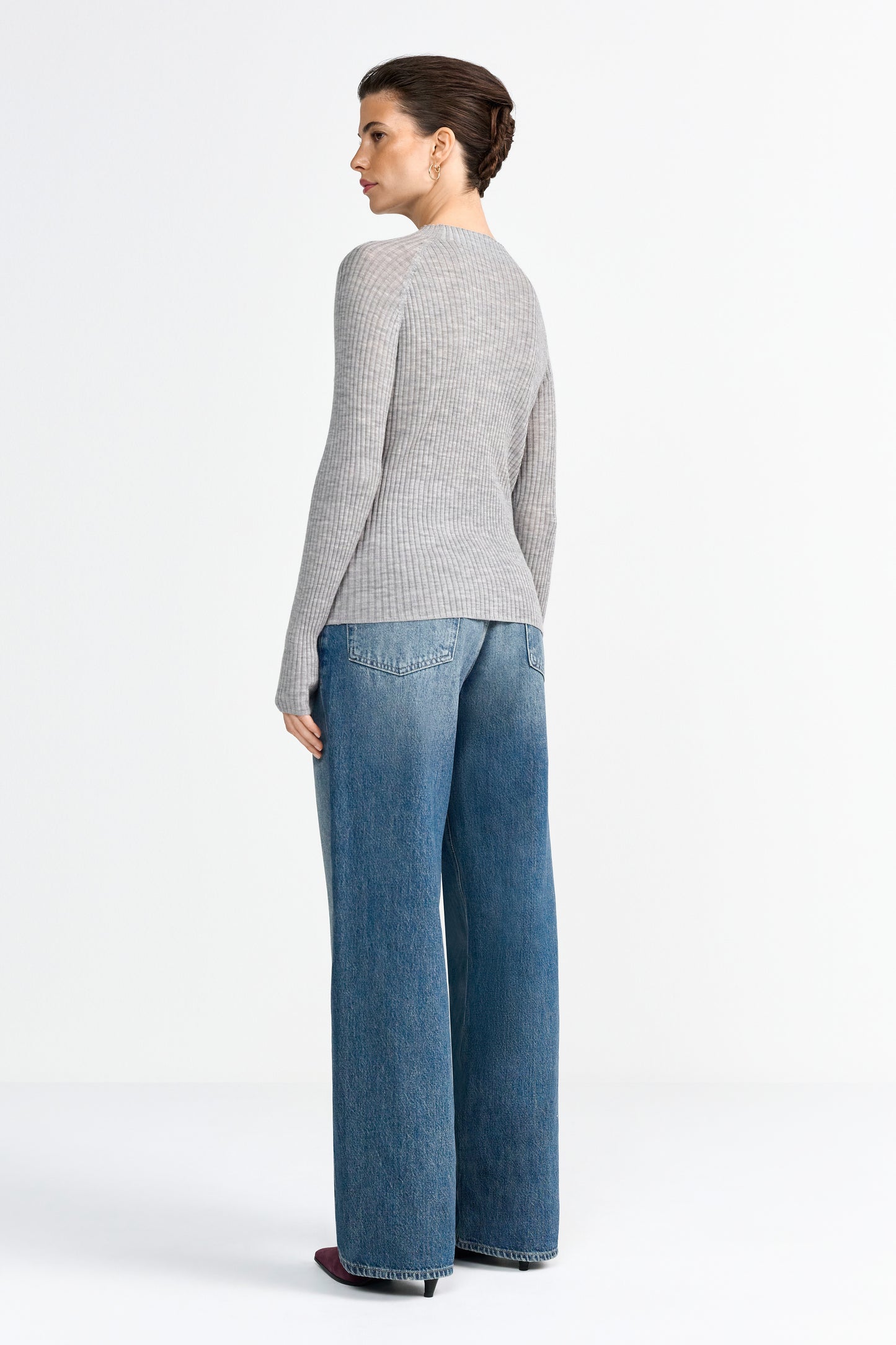 Merino Rib Mock-neck