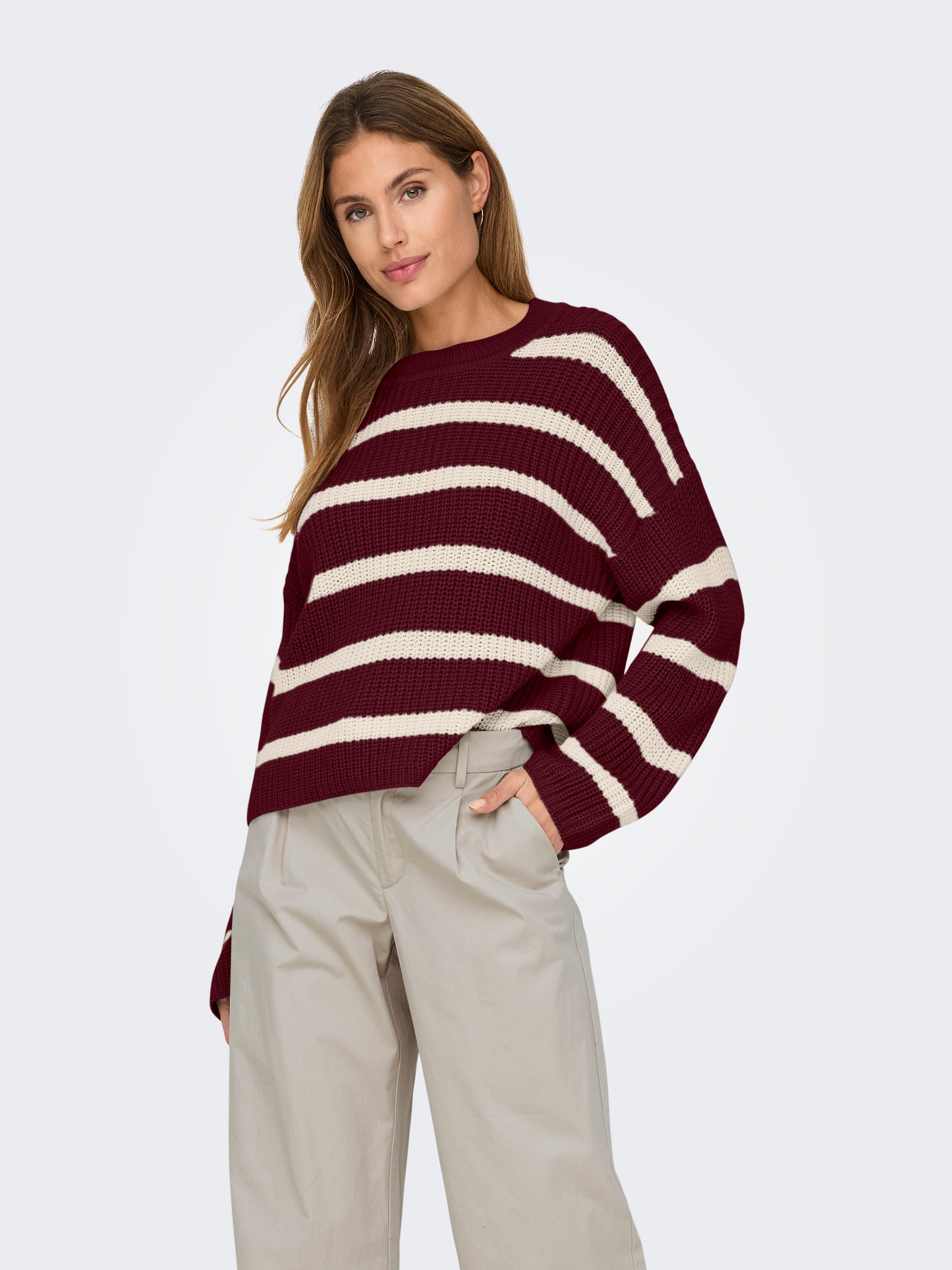 JDYJUSTY L/S STRIPE PULLOVER KNT NOOS