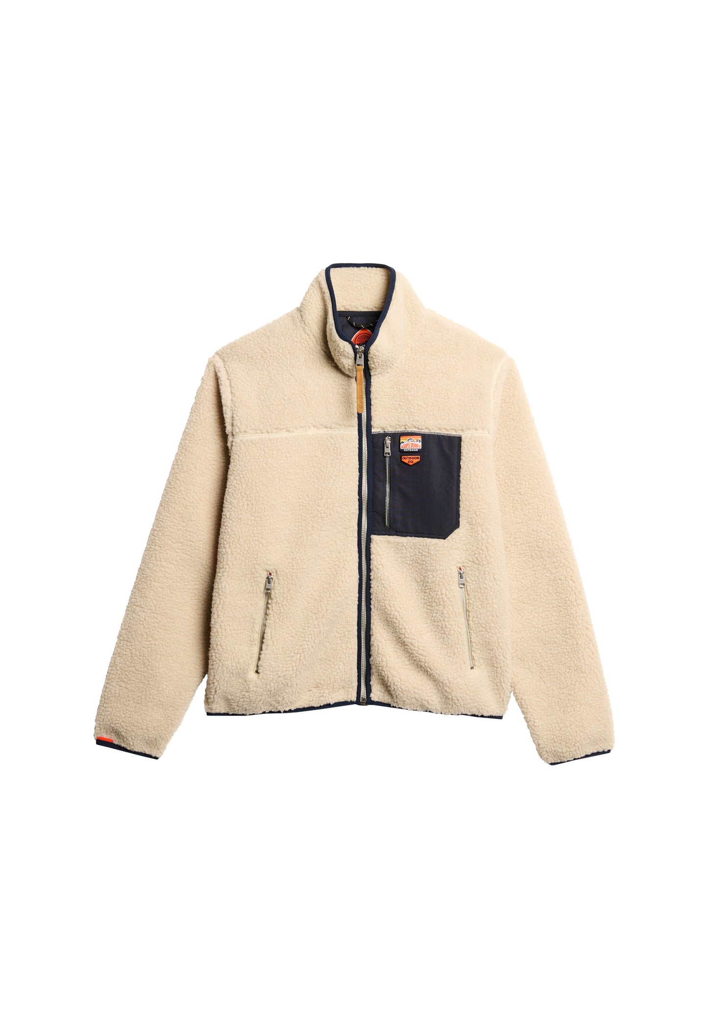 Vintage Retro Fleecejacke mit durchgehendem Reißverschluss