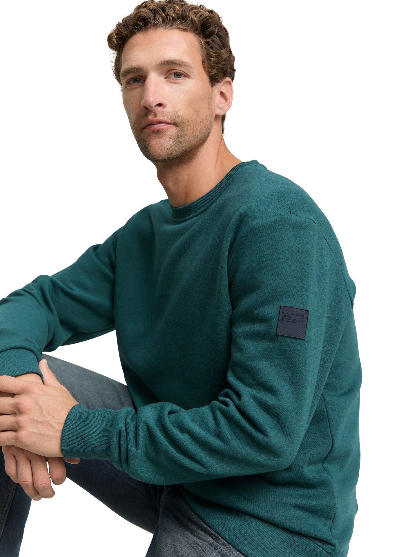 Sweatshirt in Melange-Optik