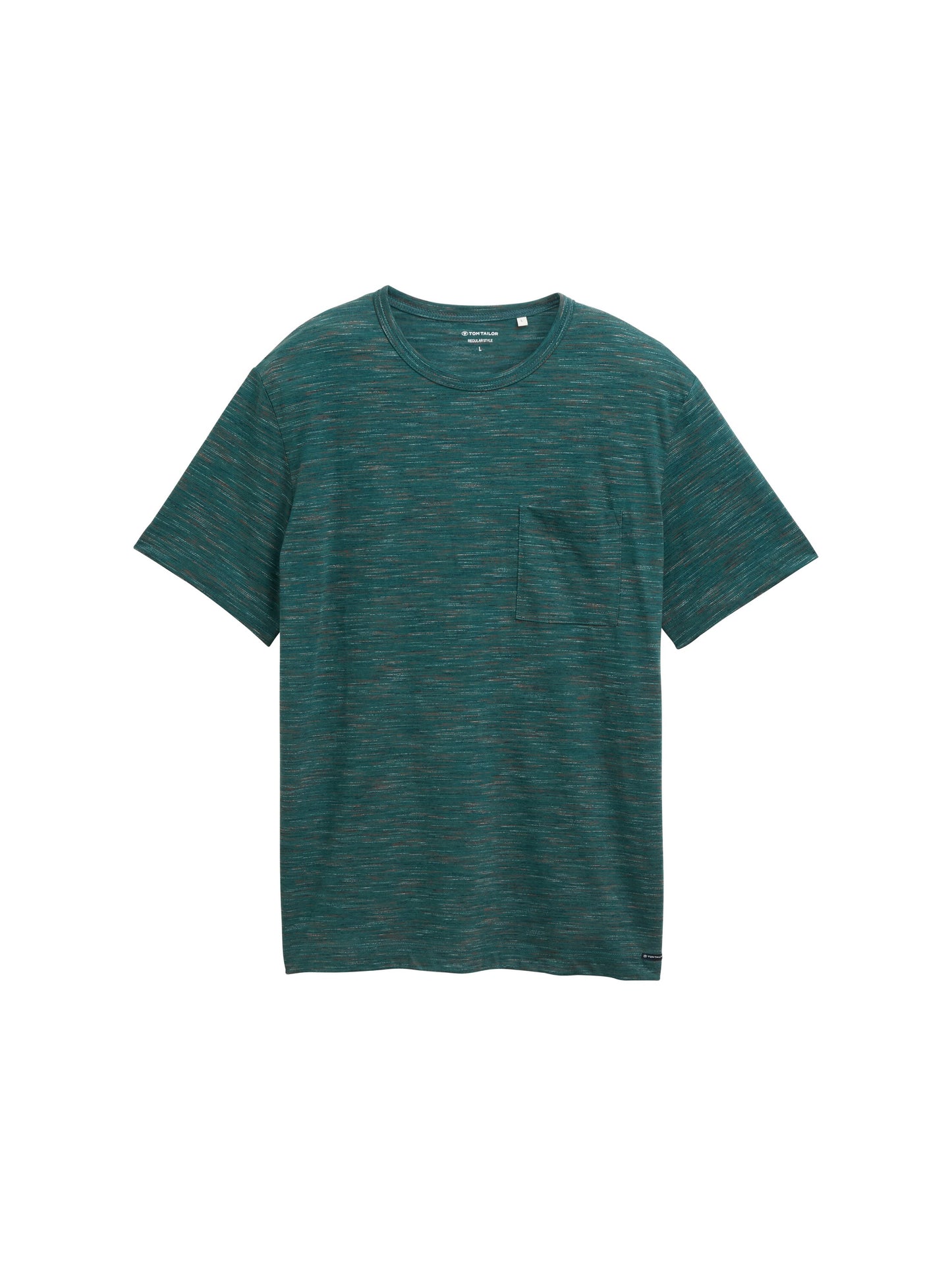 T-Shirt in Melange-Optik mit Brusttasche