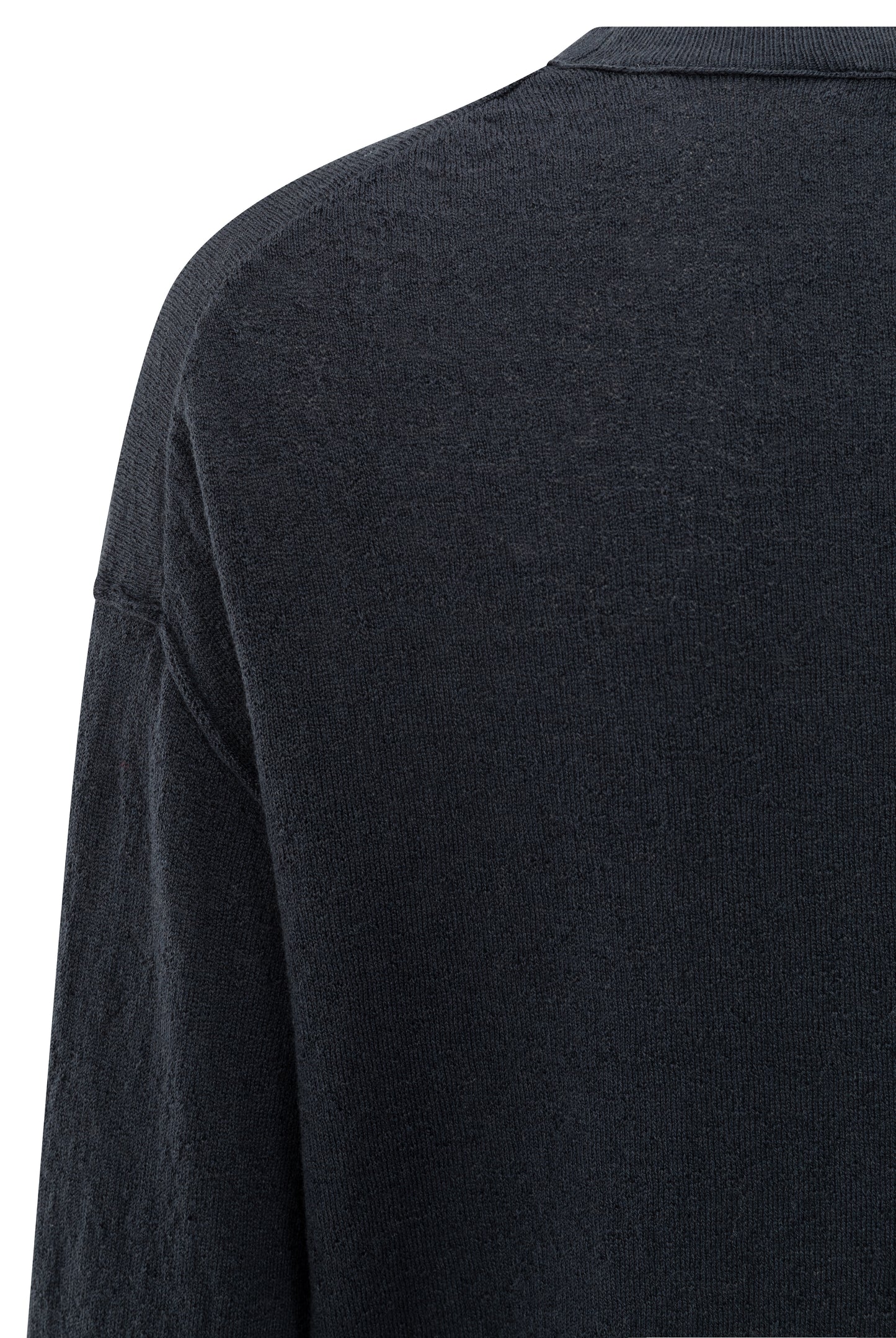 Textured round neck sweater ls, INKWELL BLUE