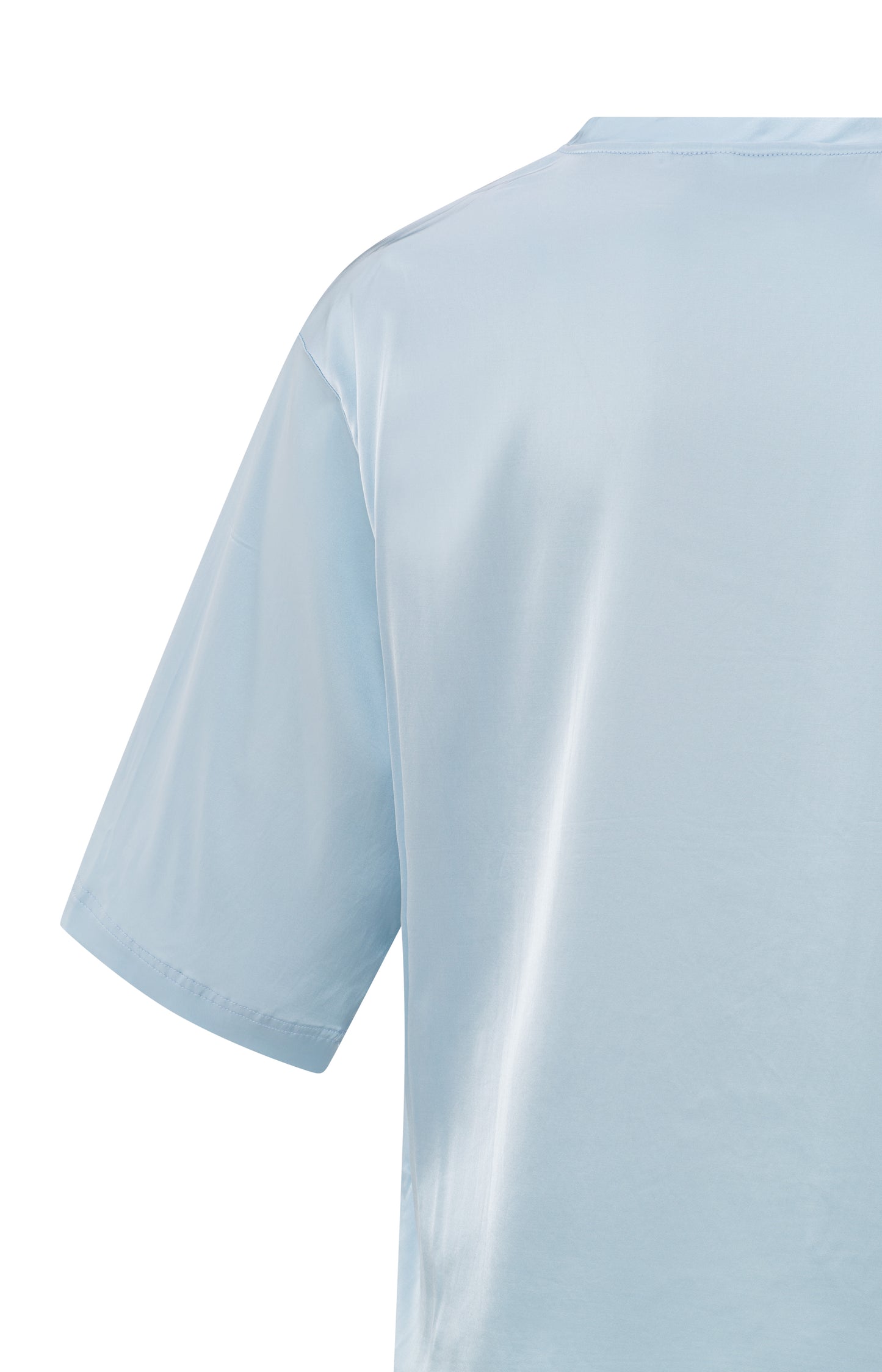 Oversize-T-Shirt aus Satin, GRAY DAWN BLUE