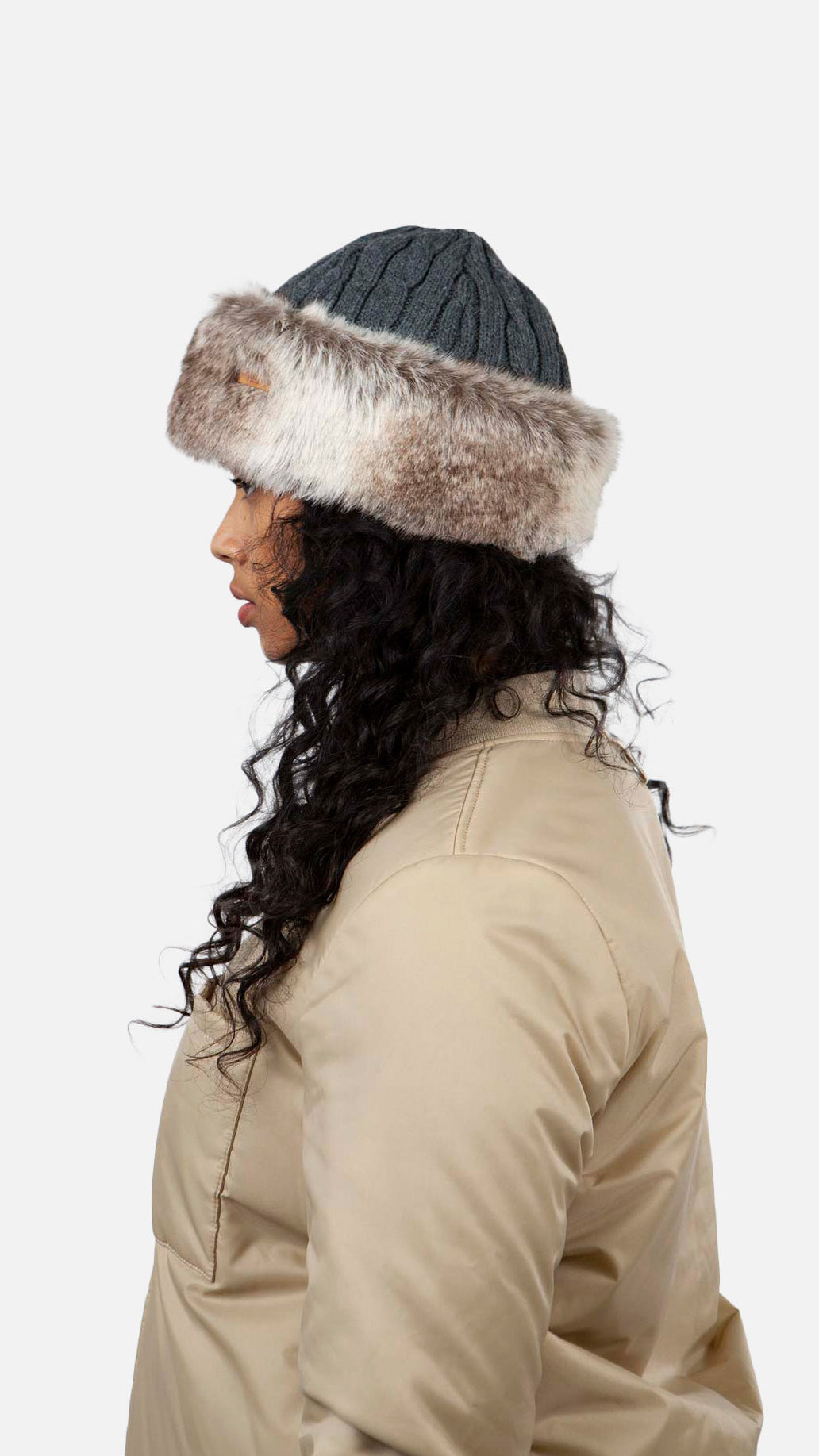 Fur Cable Bandhat, heather brown
