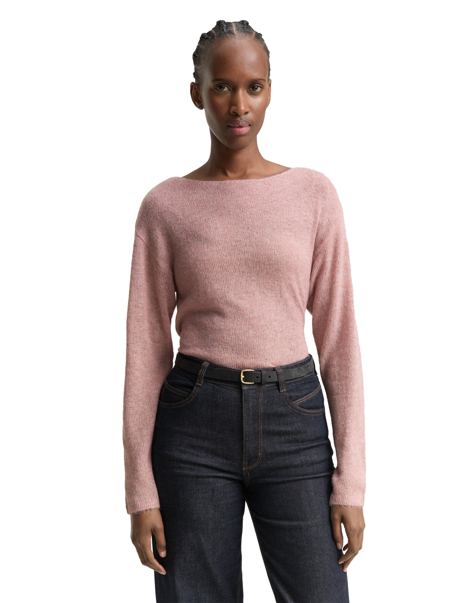 Strickpullover mit U-Boot-Ausschnitt