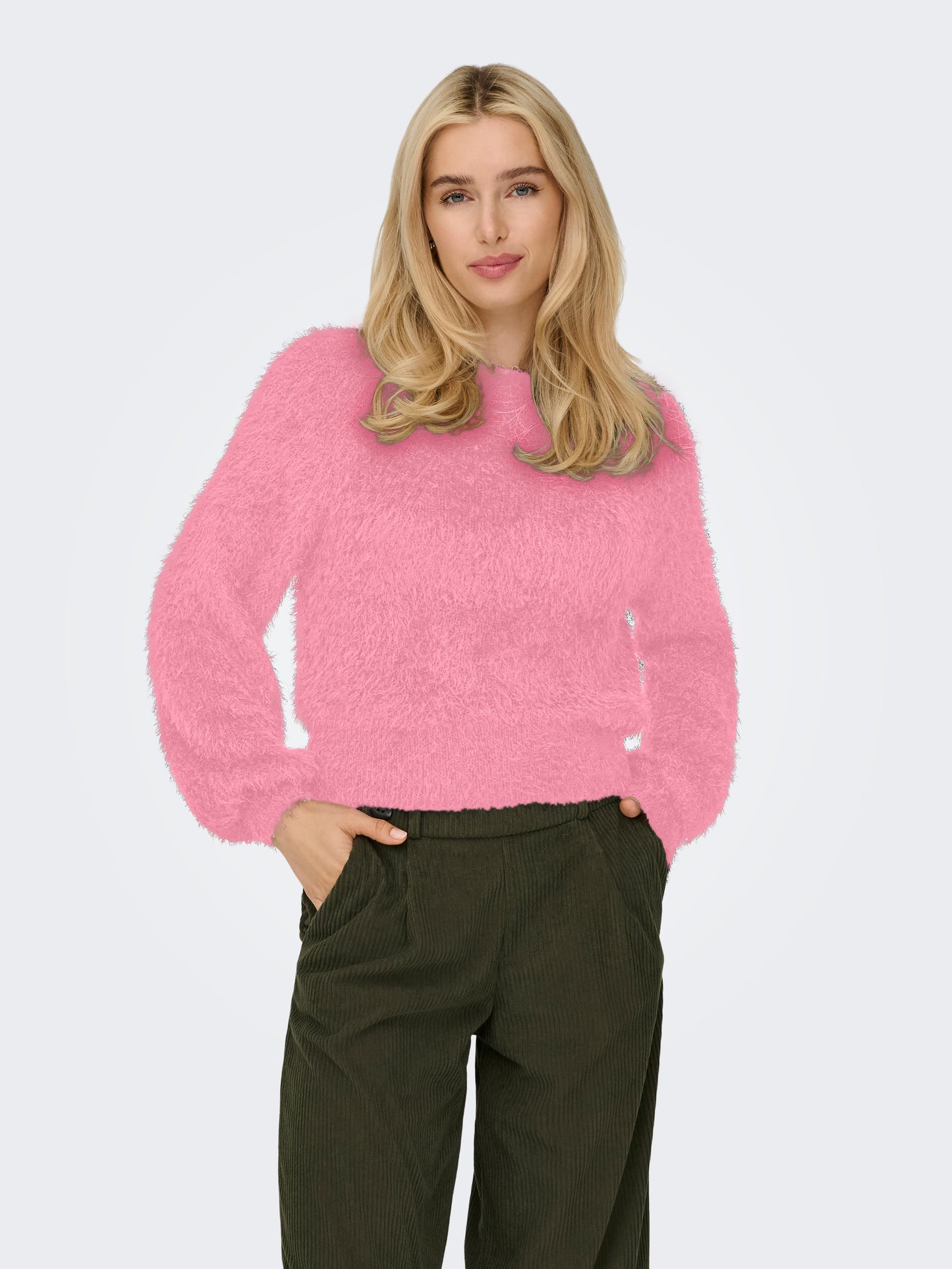 ONLLULU LS RIB SHORT O-NECK CC KNT