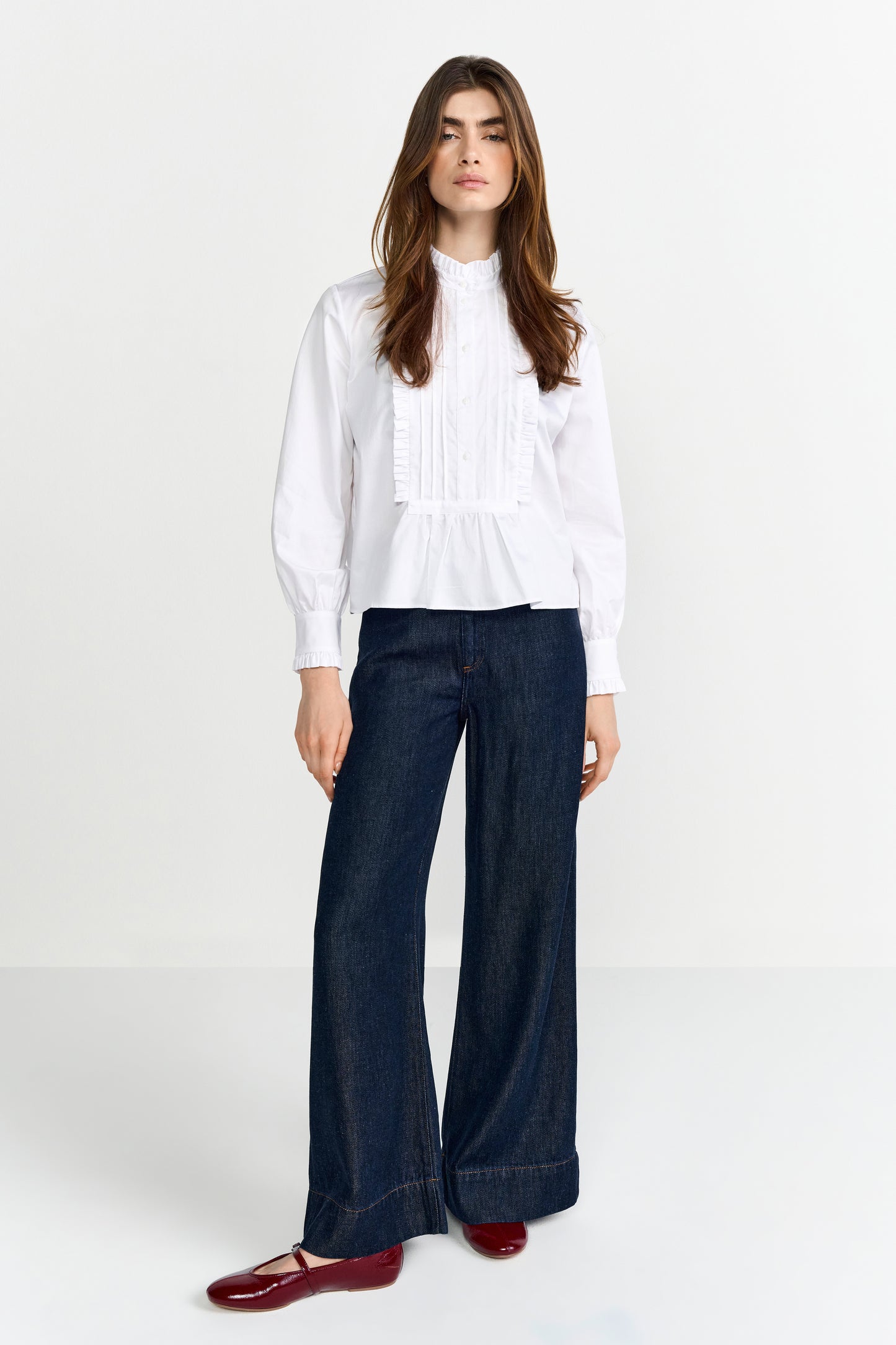 Cotton Ruffle Blouse