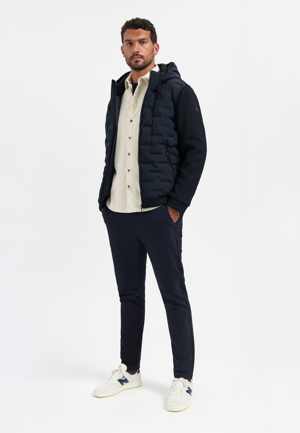 Jacket Short Fit Sealed Hooded Knitted Mix