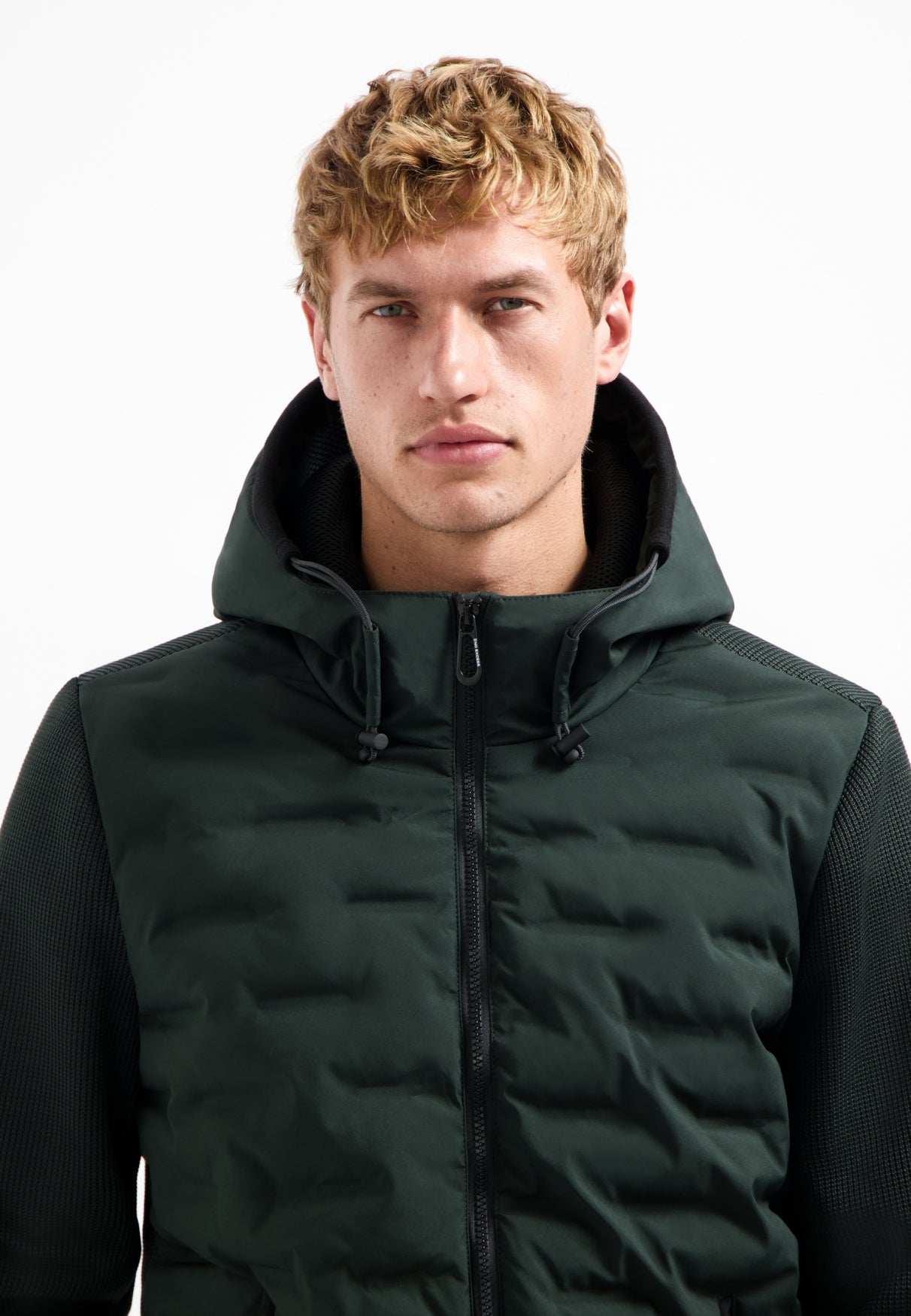 Jacket Short Fit Sealed Hooded Knitted Mix