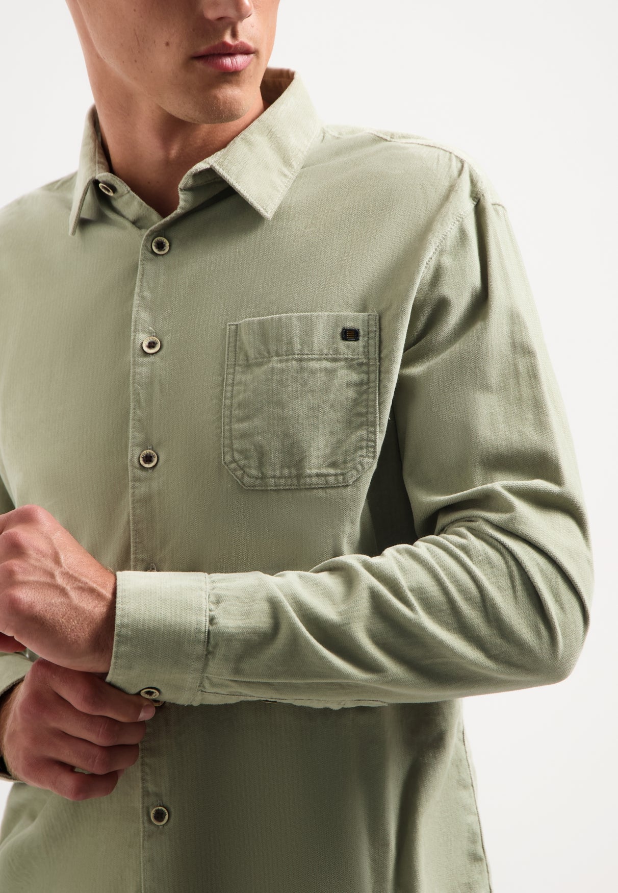 Shirt Solid Fine Herringbone