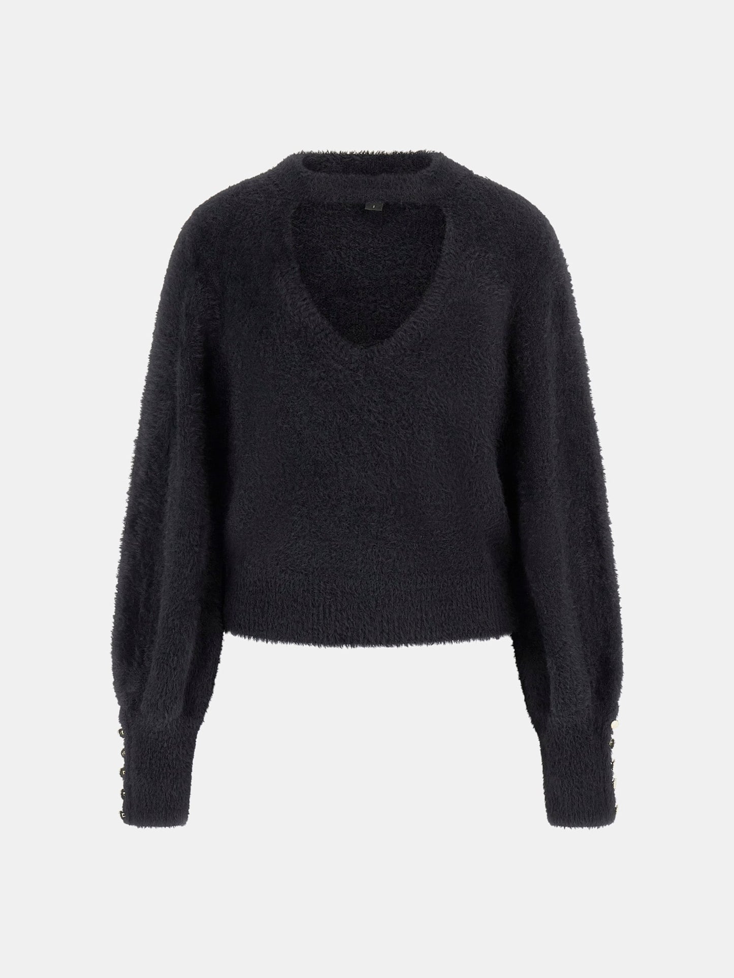 LS MN YUKI FUZ CUT-OUT SWEATER