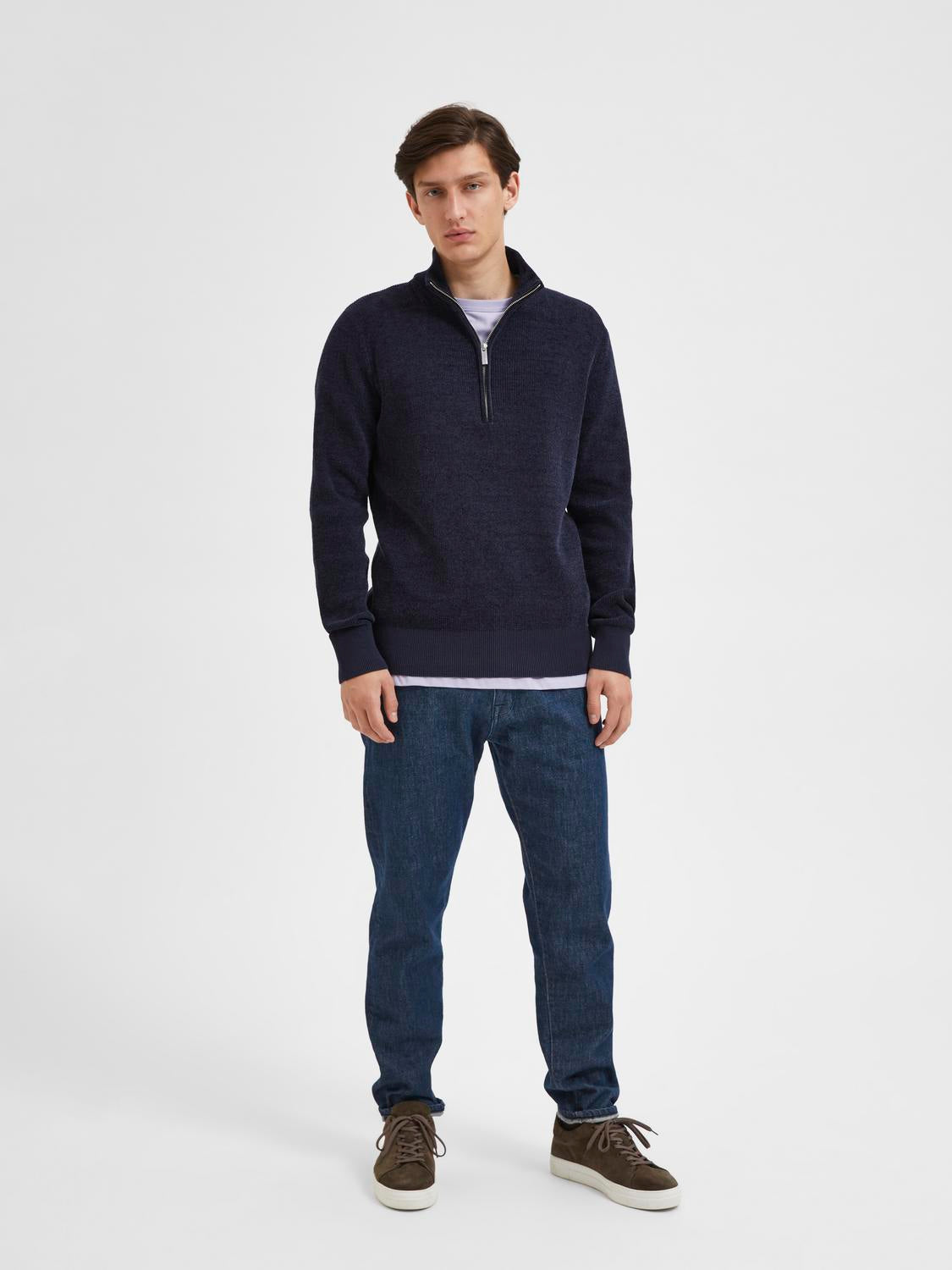 SLHRODNEY LS HIGH NECK HALF ZIP