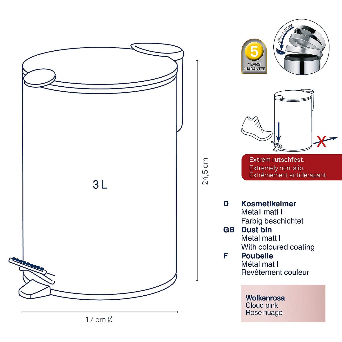Kela Keck & Lang GmbH Bad Accessoireswolkenrosa