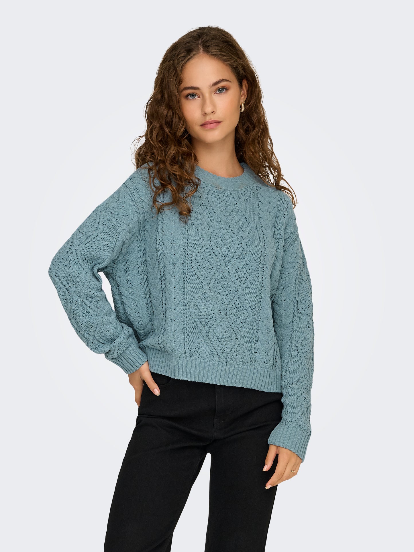 ONLELLY LIFE LS CABLE O-NECK CC KNT