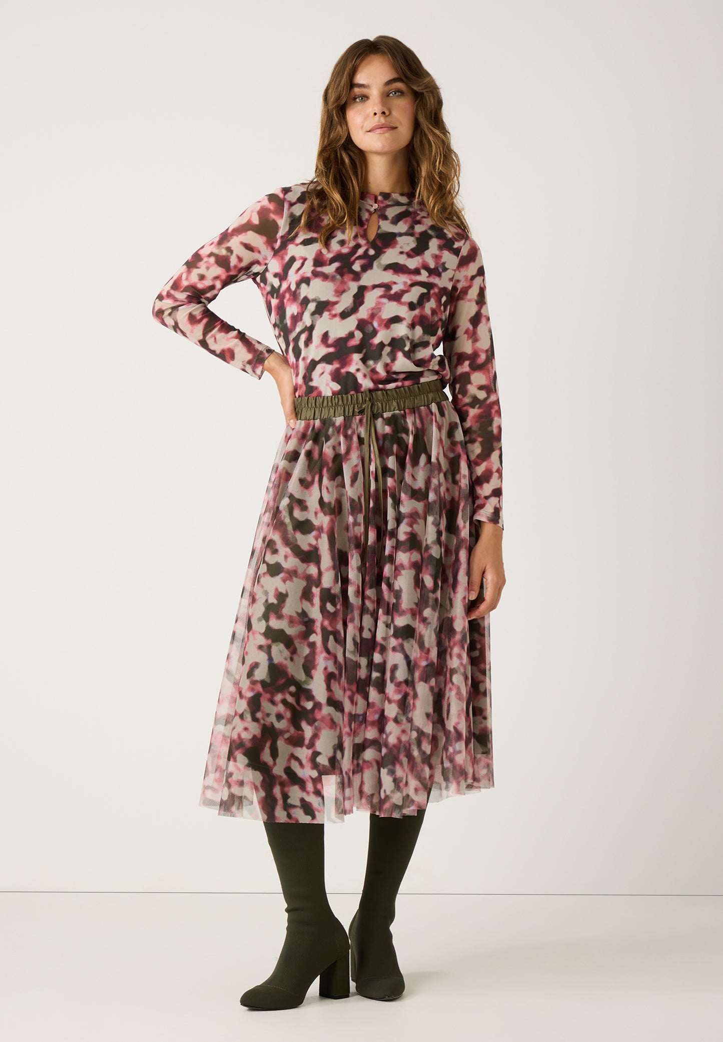 Meshshirt mit Aquarell-Print