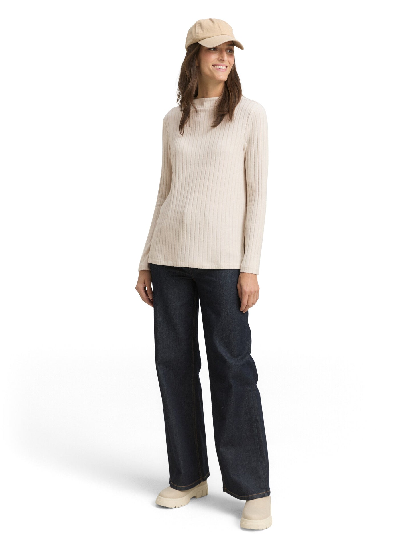 Cosy Langarmshirt mit Stehkragen