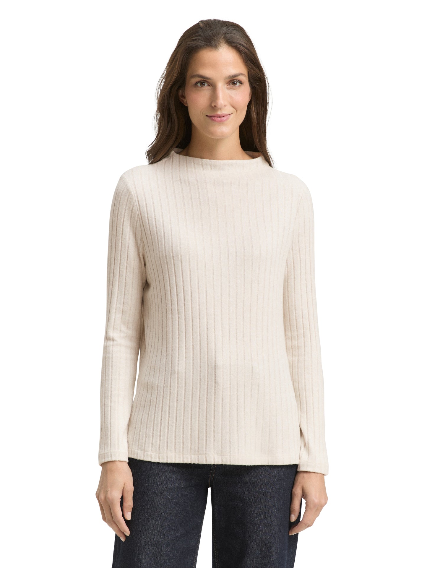 Cosy Langarmshirt mit Stehkragen