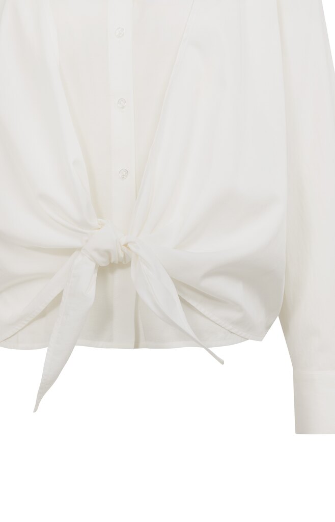 Layered blouse with knot, OFF WHITE
