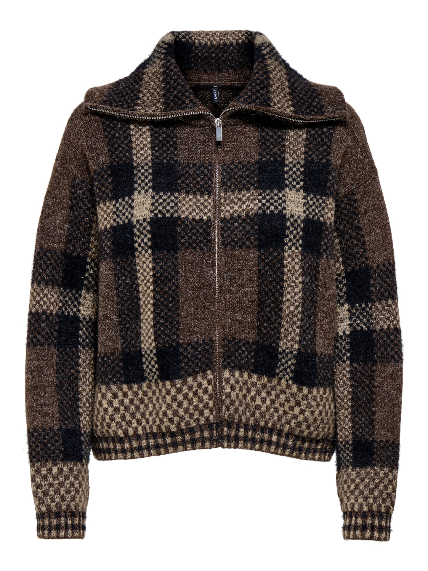 ONLMAROON LS ZIP COLLAR CARDIGAN KNT
