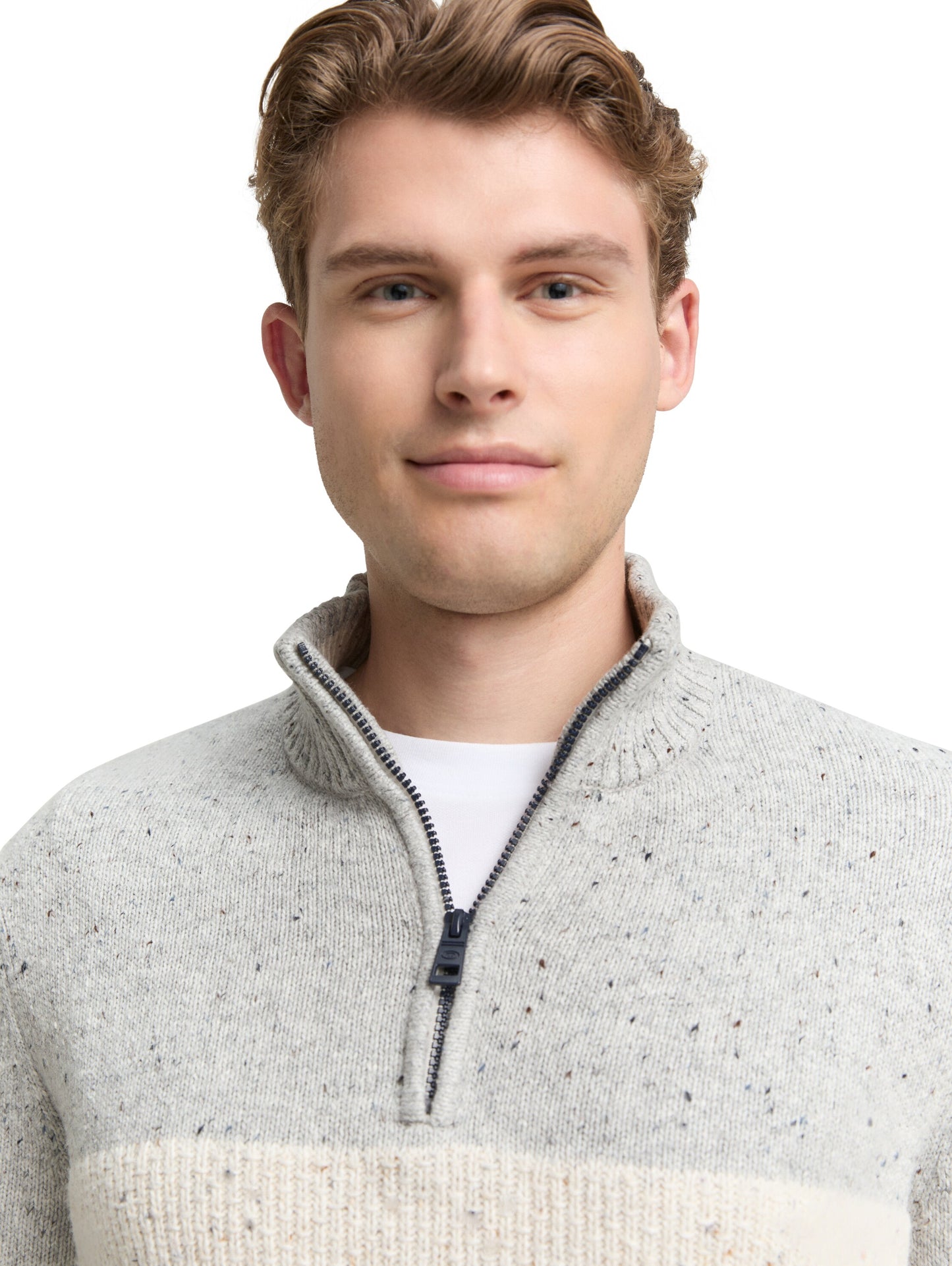 Troyer Strickpullover mit Strukturmix