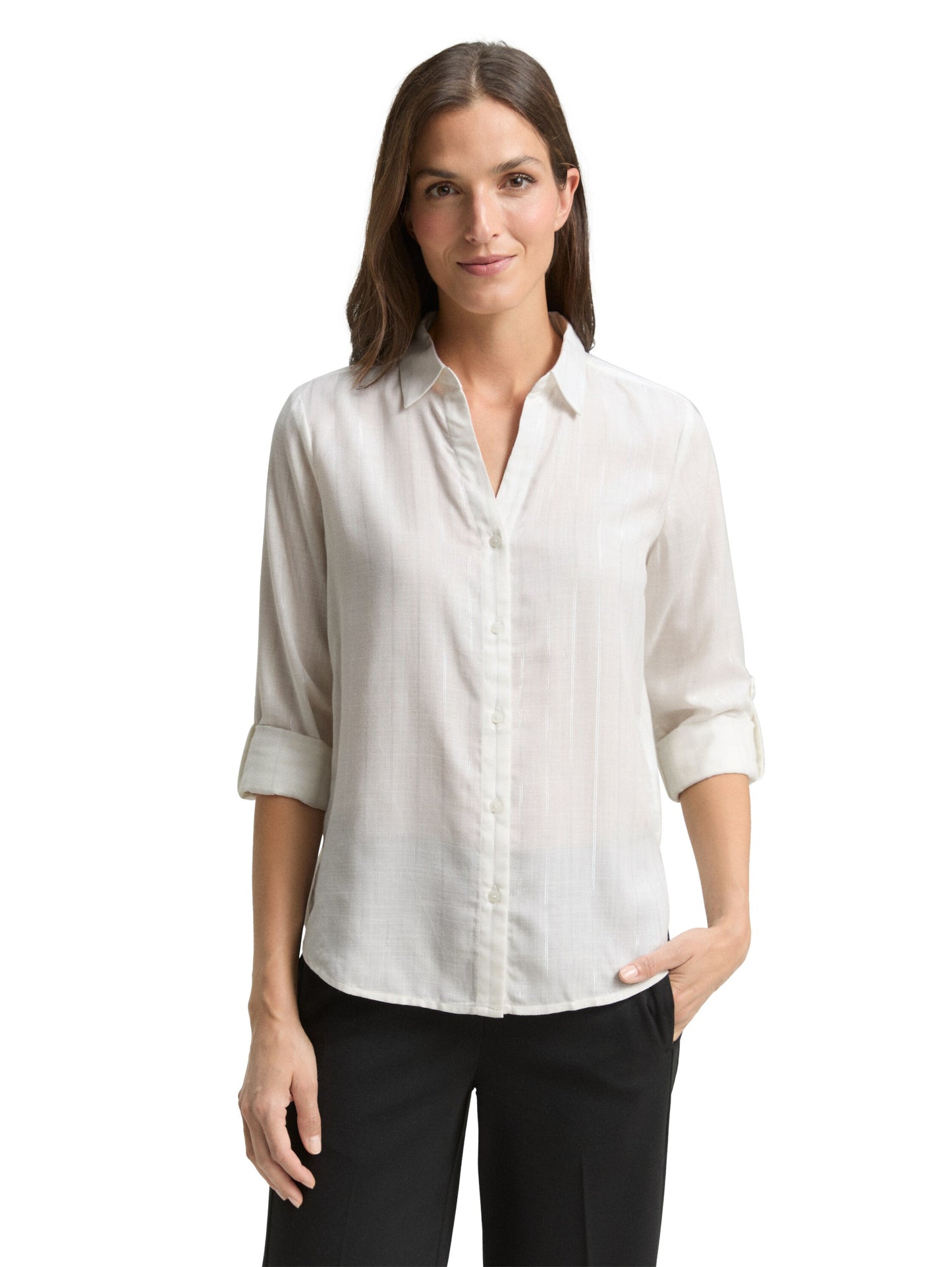 Bluse mit Streifen in Glitzer-Optik