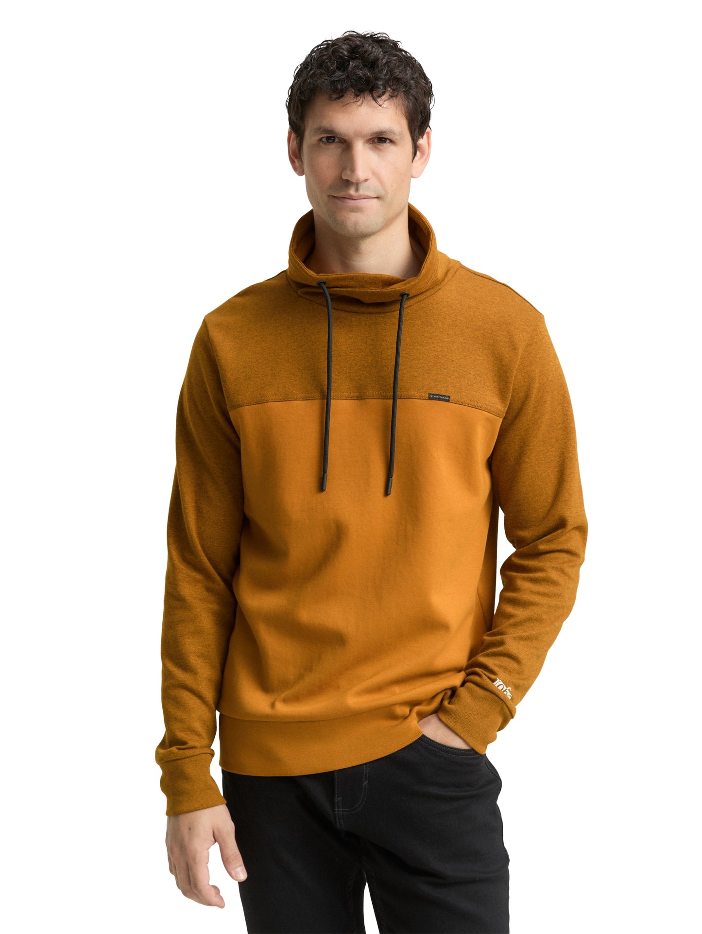 Snood Sweatshirt mit Struktur-Mix