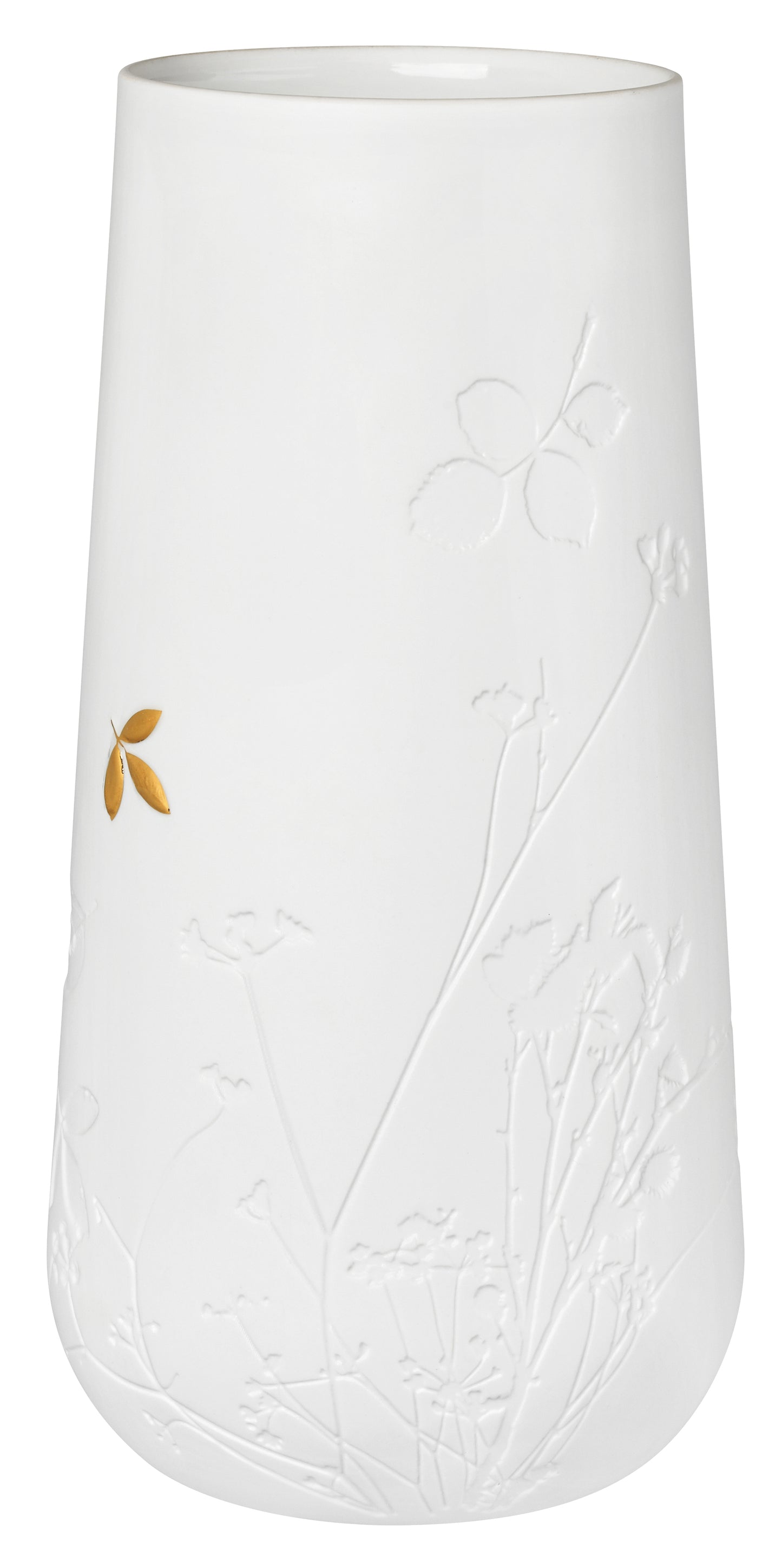 LIVING Porzellangeschichten Vase groß,Blatt d 12cm H 25cm,