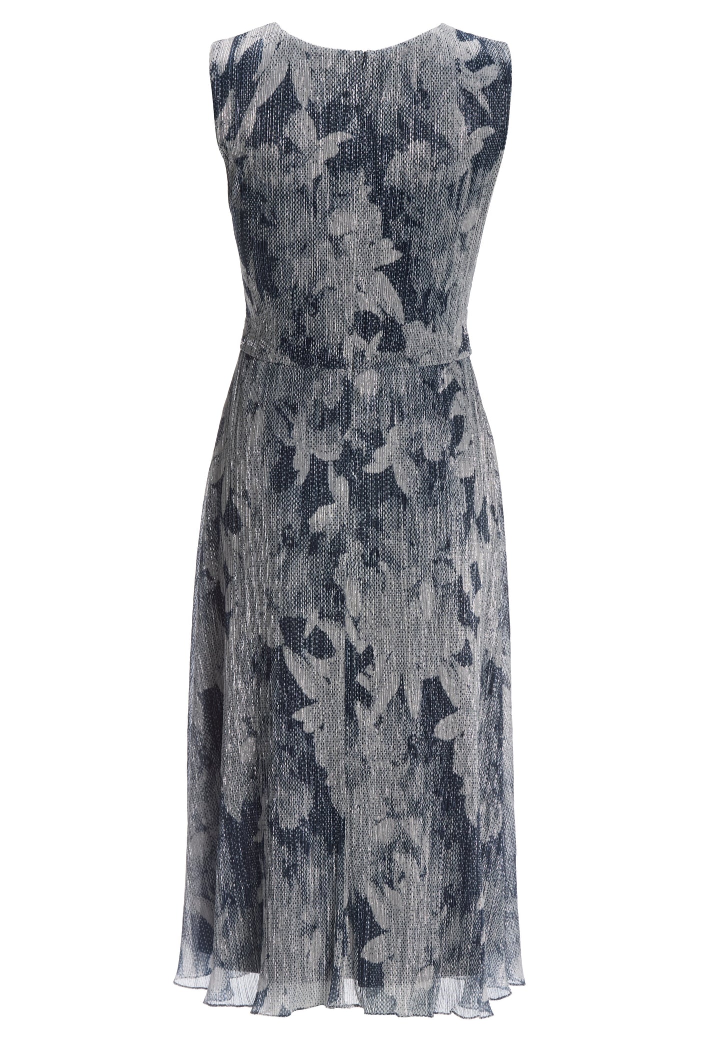 Plissiertes Kleid mit Metallicfäden