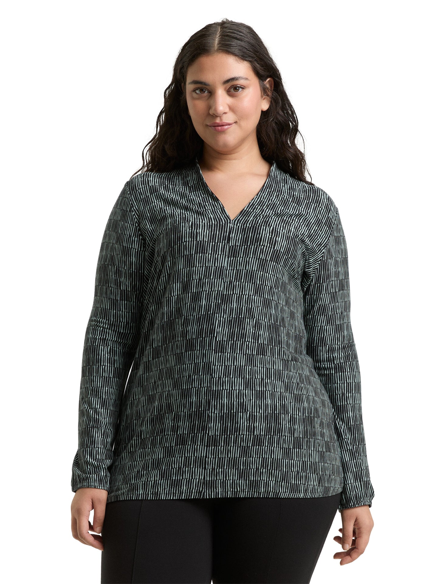 Plus Size - Langarmshirt mit Allover-Print