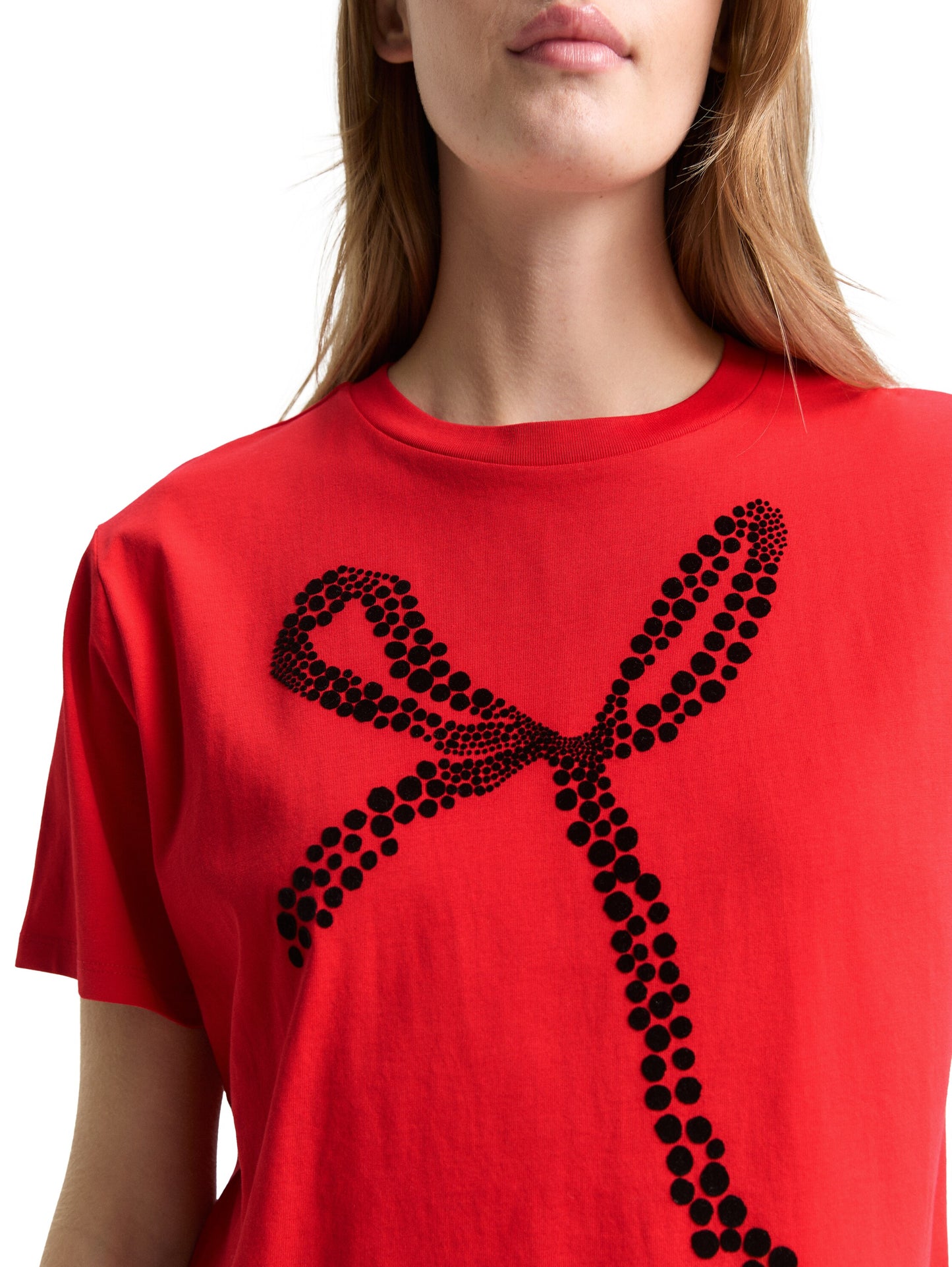 Boxy Fit T-Shirt mit Schleifen-Print