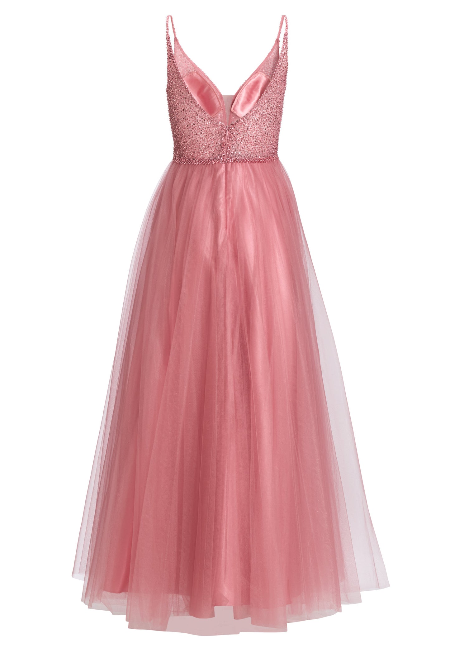 Tüllkleid mit feiner Ziersteinstickerei