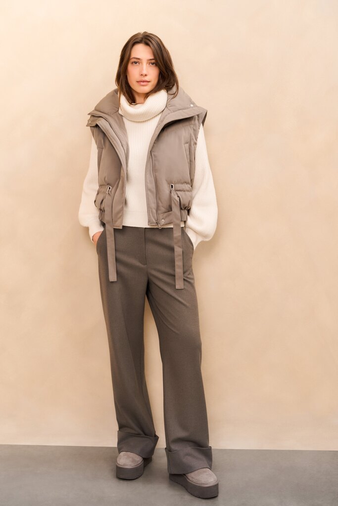 Jacke mit abnehmbaren ?rmeln, TAUPE GREY