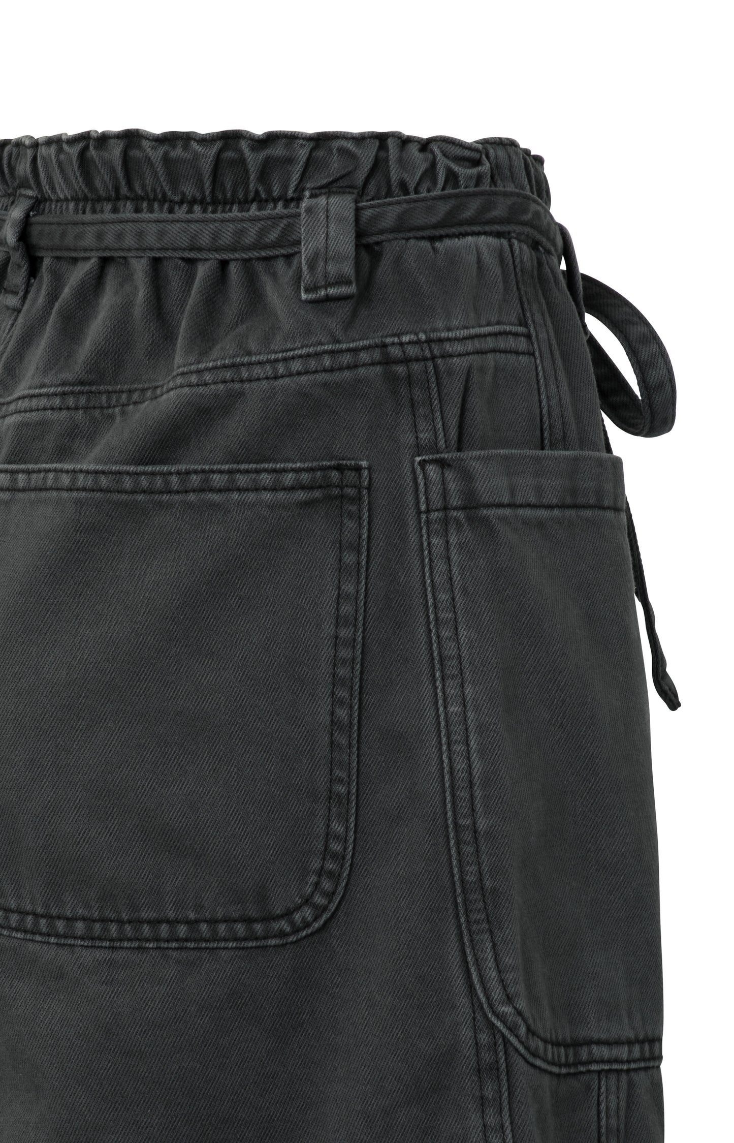St?ckgef?rbte Cargoshorts, WASHED BLACK