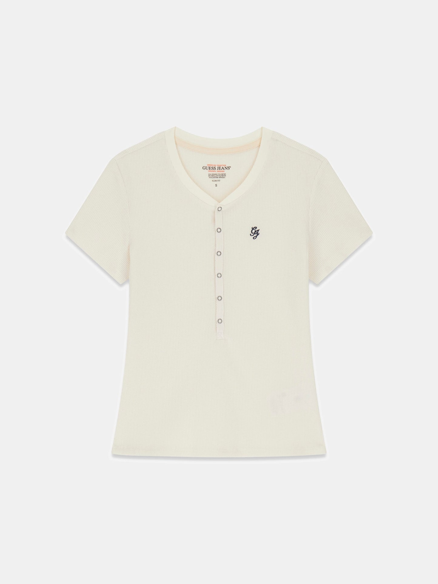 GJ SS HENLEY WAFFLE TOP